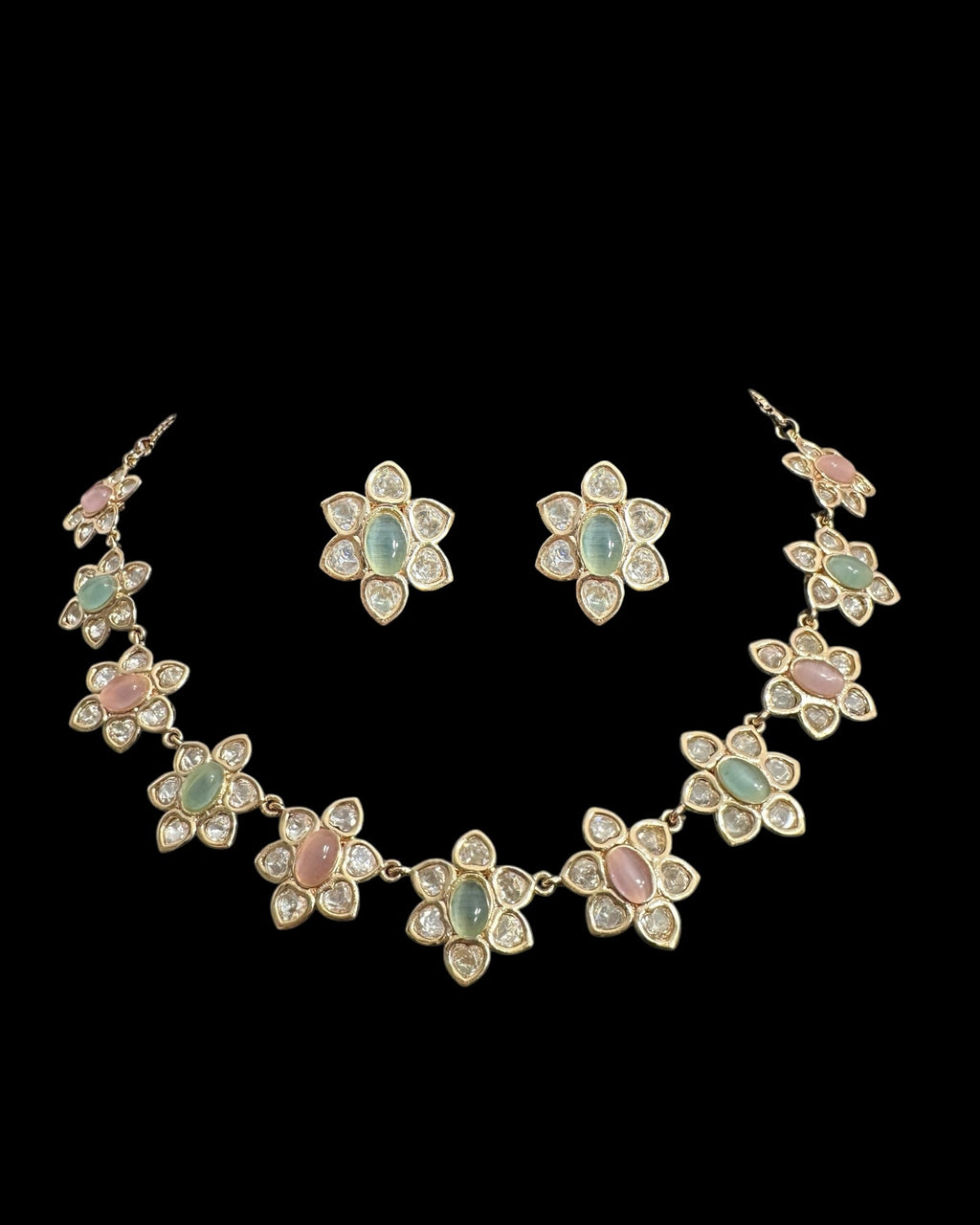 DNS177 Mina Polki set - pink and mint ( READY TO SHIP )