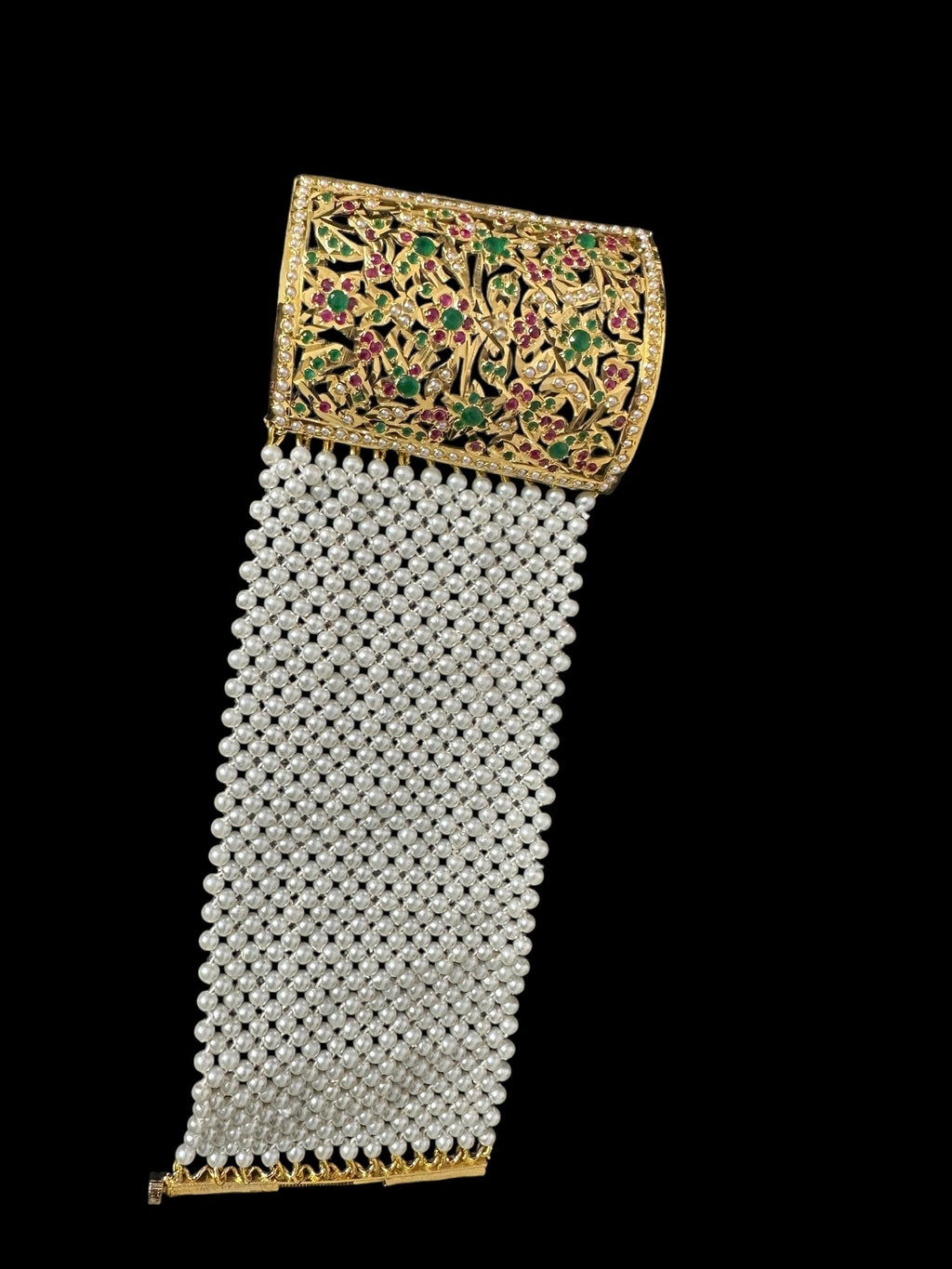Jadau bahi / bracelet - multicolor / ruby emerald   ( SHIPS IN 2 WEEKS  )