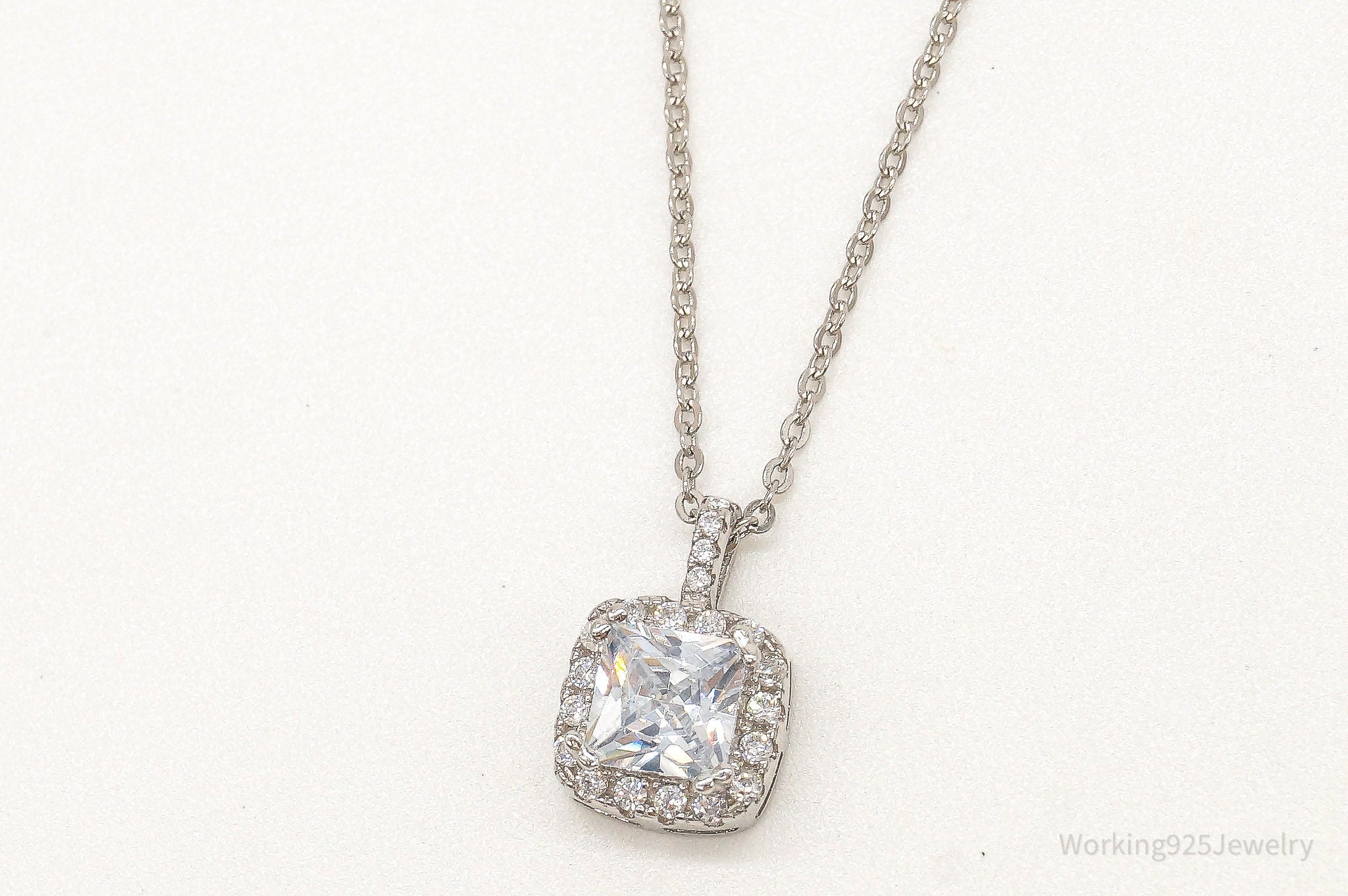 Designer Ryze Cubic Zirconia Sterling Silver Necklace