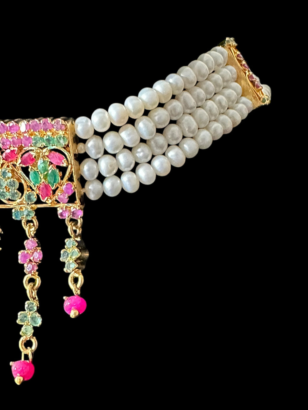 C510 Ruby emerald choker with earrings ( READY TO SHIP )