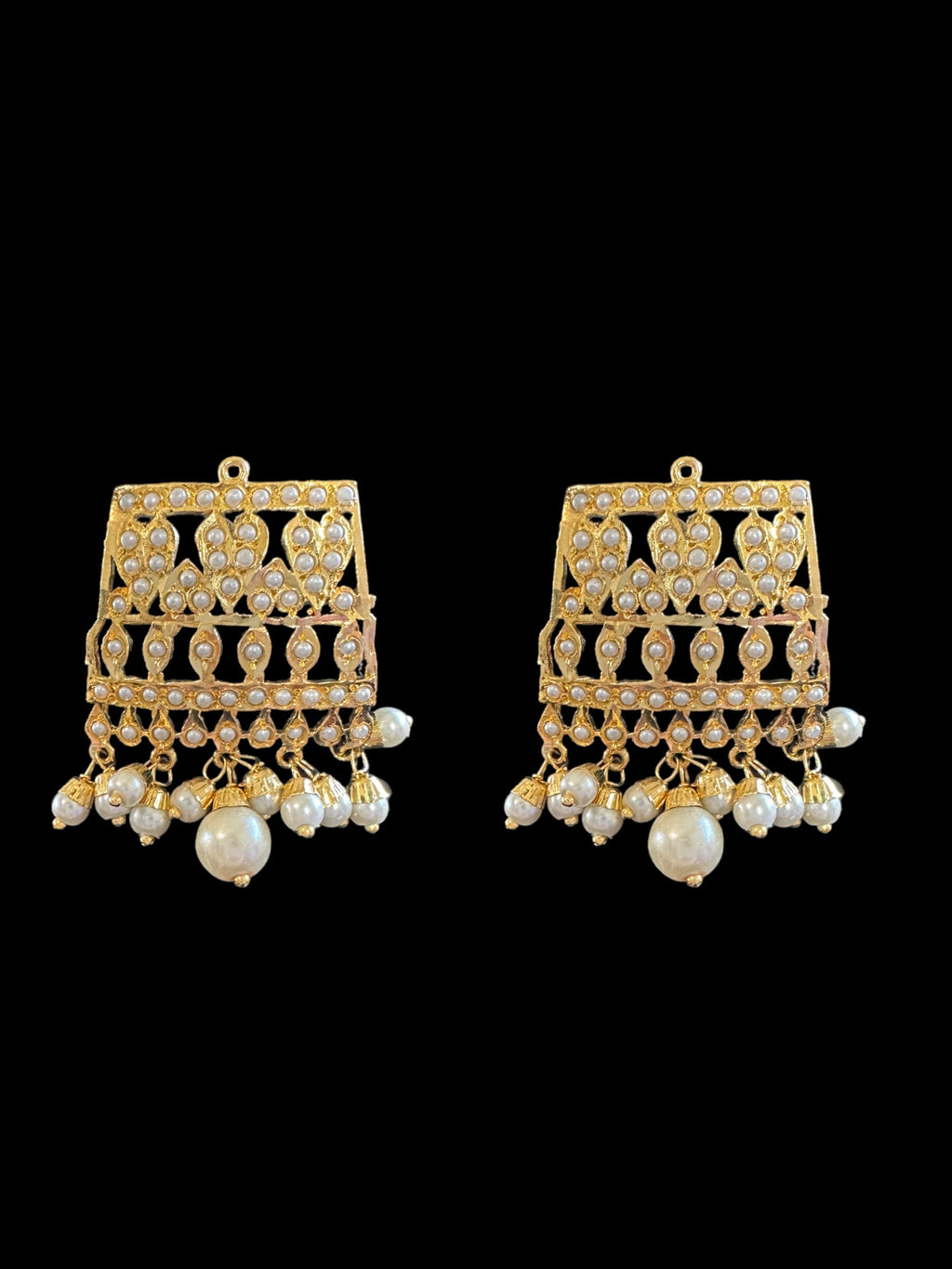 DNS65 Khudra punjabi Jadau necklace set in pearls ( SHIPS IN 4 WEEKS  )