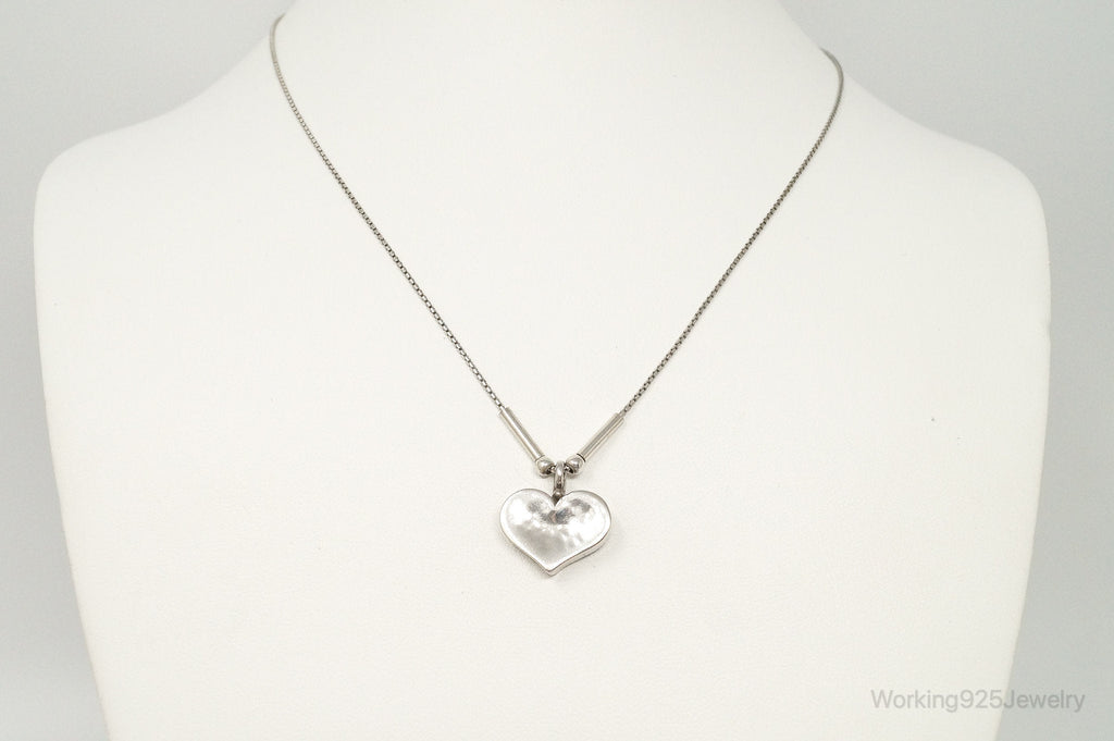 Vintage Designer Shablool Didae Heart Sterling Silver Necklace