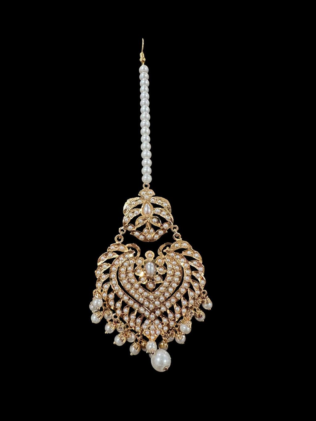 Farwah earrings tika in pearls   ( READY TO SHIP  )