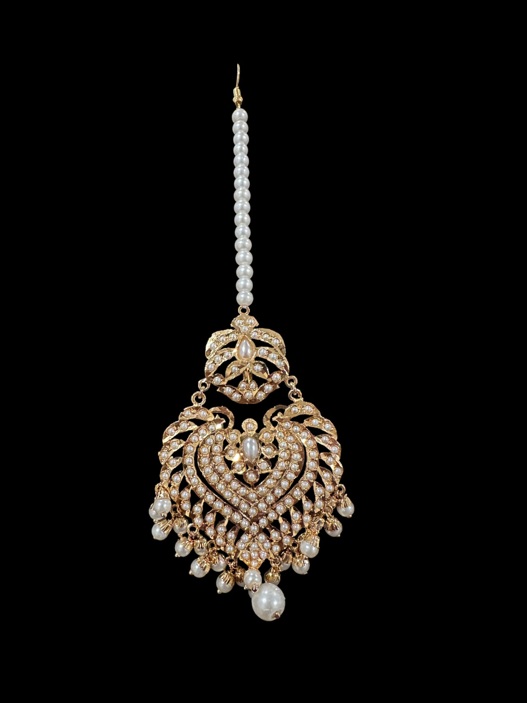 Farwah earrings tika in pearls   ( READY TO SHIP  )