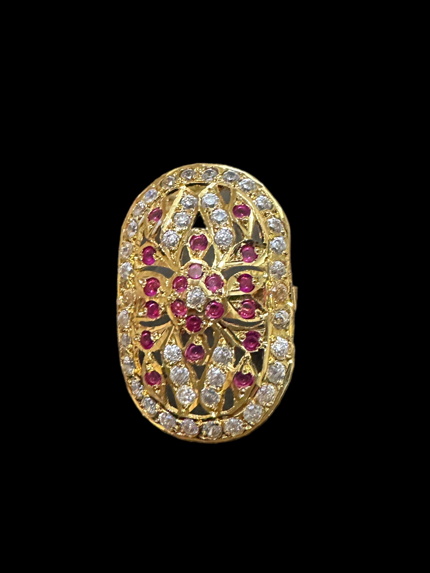 Ruby zircon gold plated silver ring ( SHIPS IN 4 WEEKS )