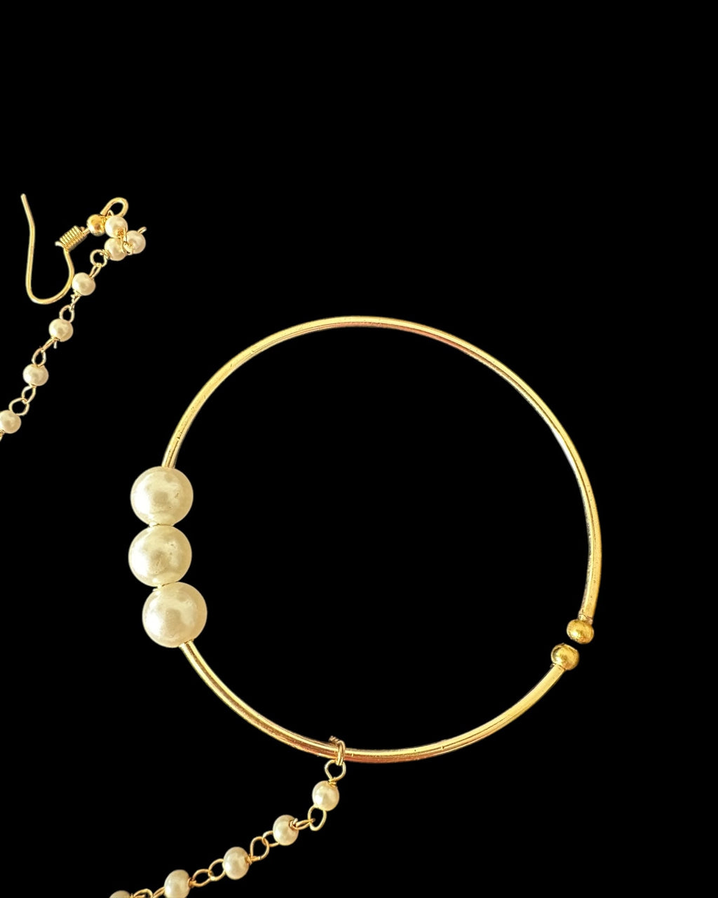Elegant bridal pearl nose ring - nath ( READY TO SHIP )