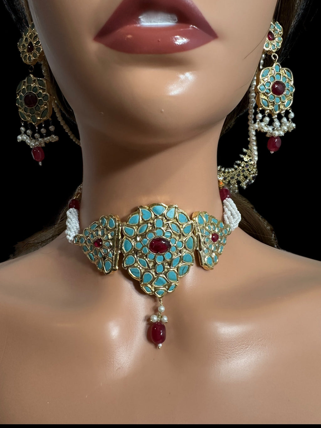 C561 Turquoise ruby choker ( READY TO SHIP )