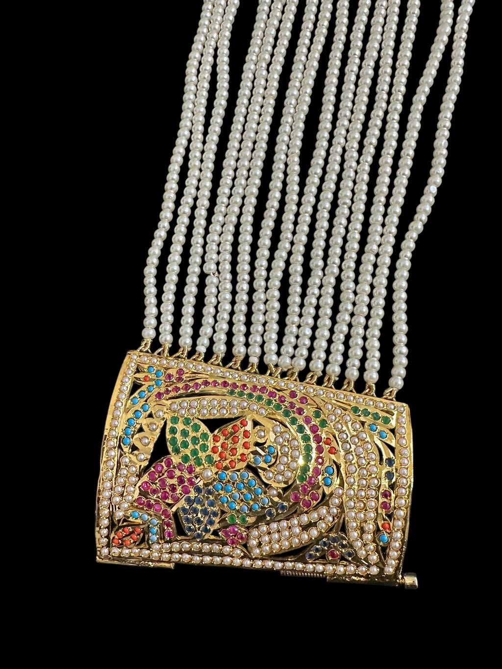 Jadau bahi / bracelet - multicolor / navratan  ( SHIPS IN 3 WEEKS   )