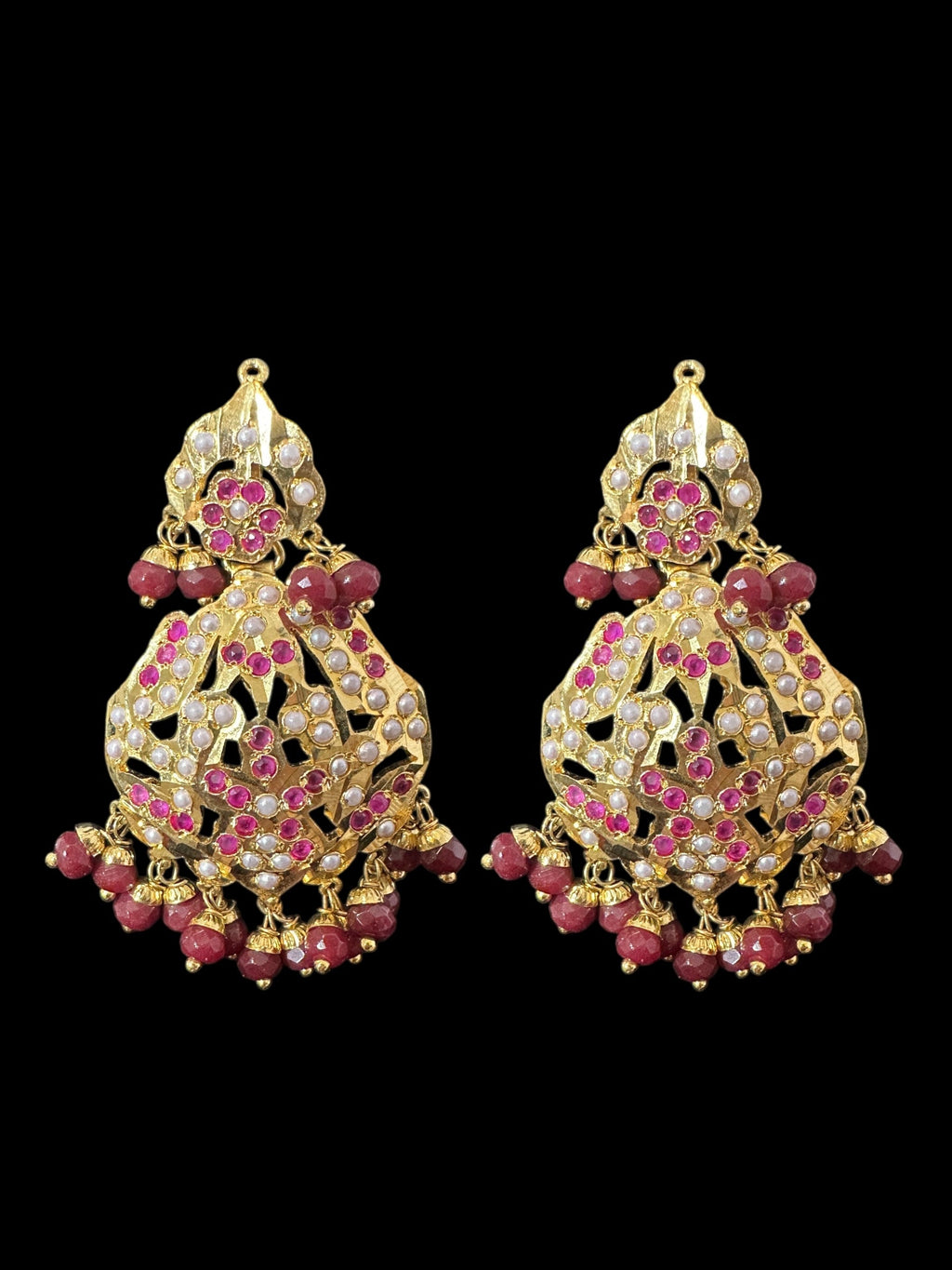 C567 Mehera bridal choker set in ruby pearl combination ( READY TO SHIP )