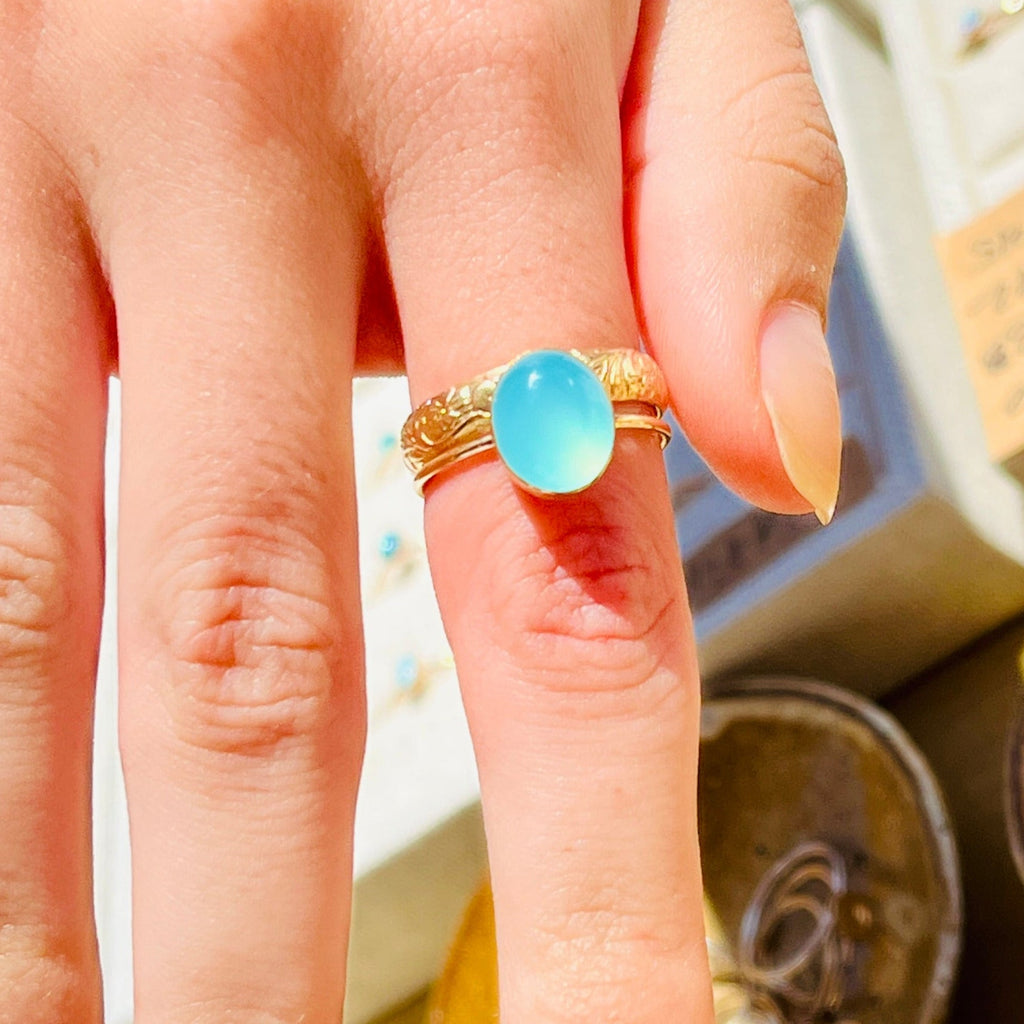 AQUA CHALCEDONY OLA RING