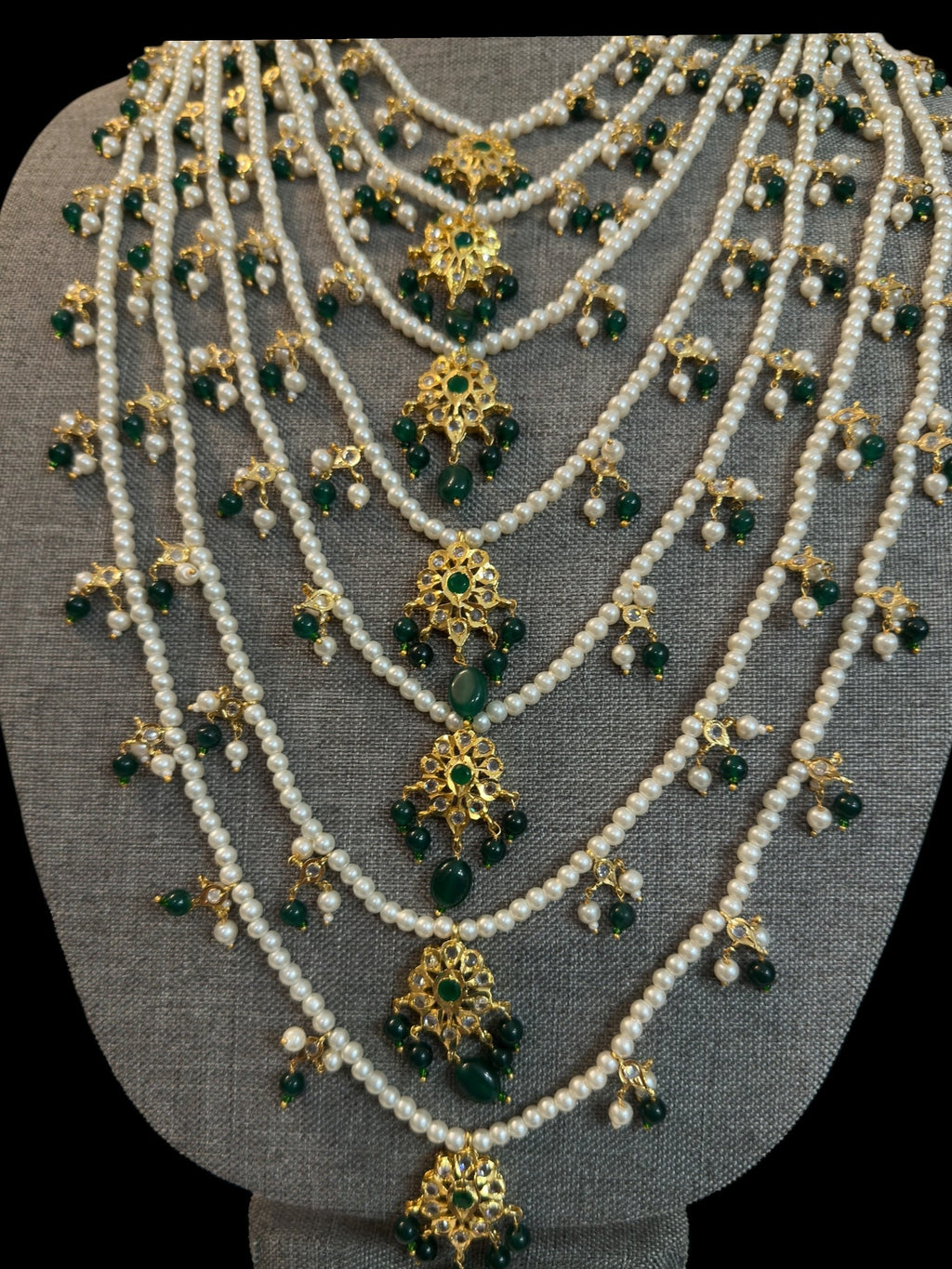 SAT103 Hyderabadi bridal satlada green ( READY TO SHIP )