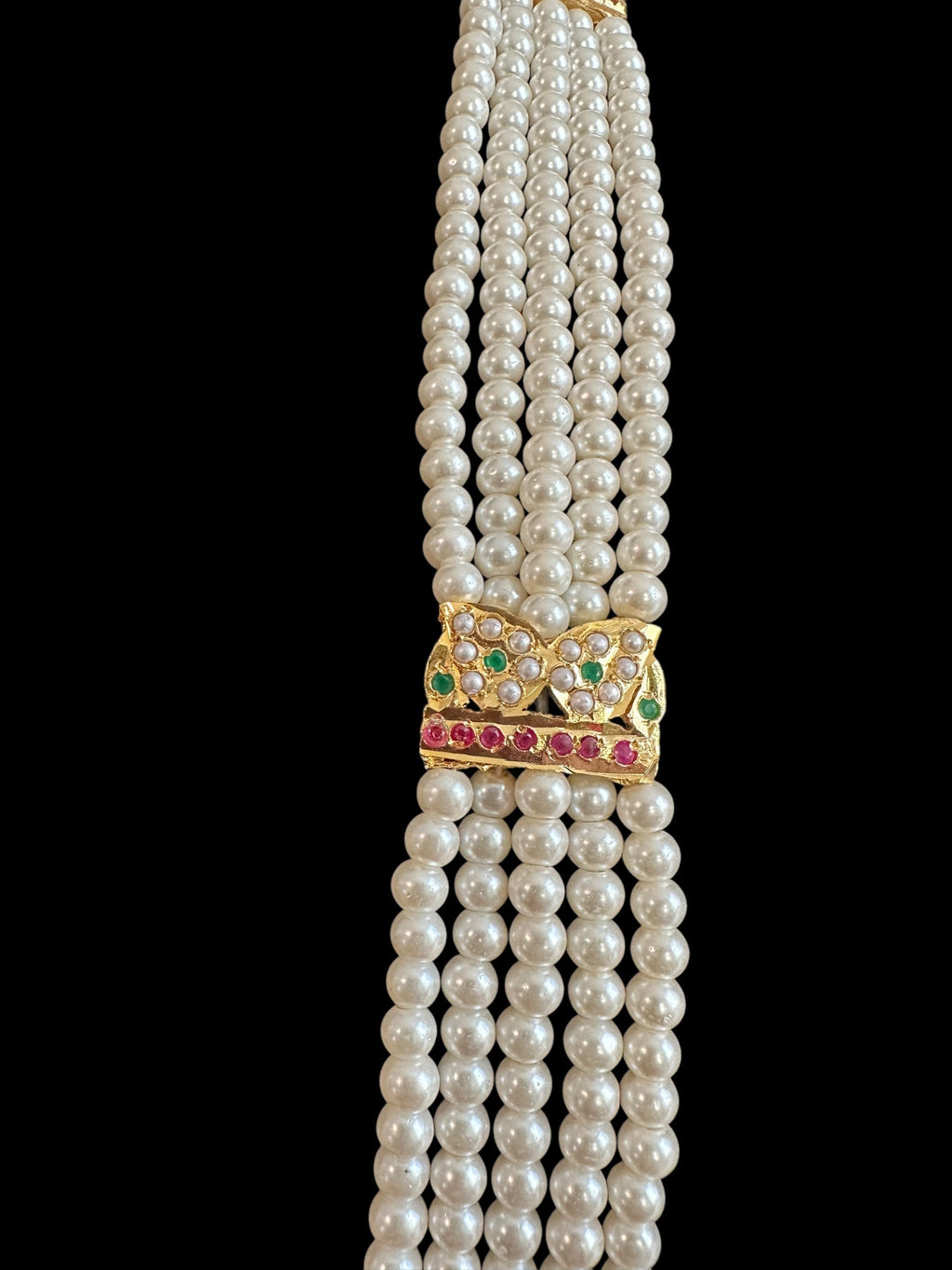 DLN87 Yashvi jadau rani haar in ruby emerald ( READY TO SHIP )