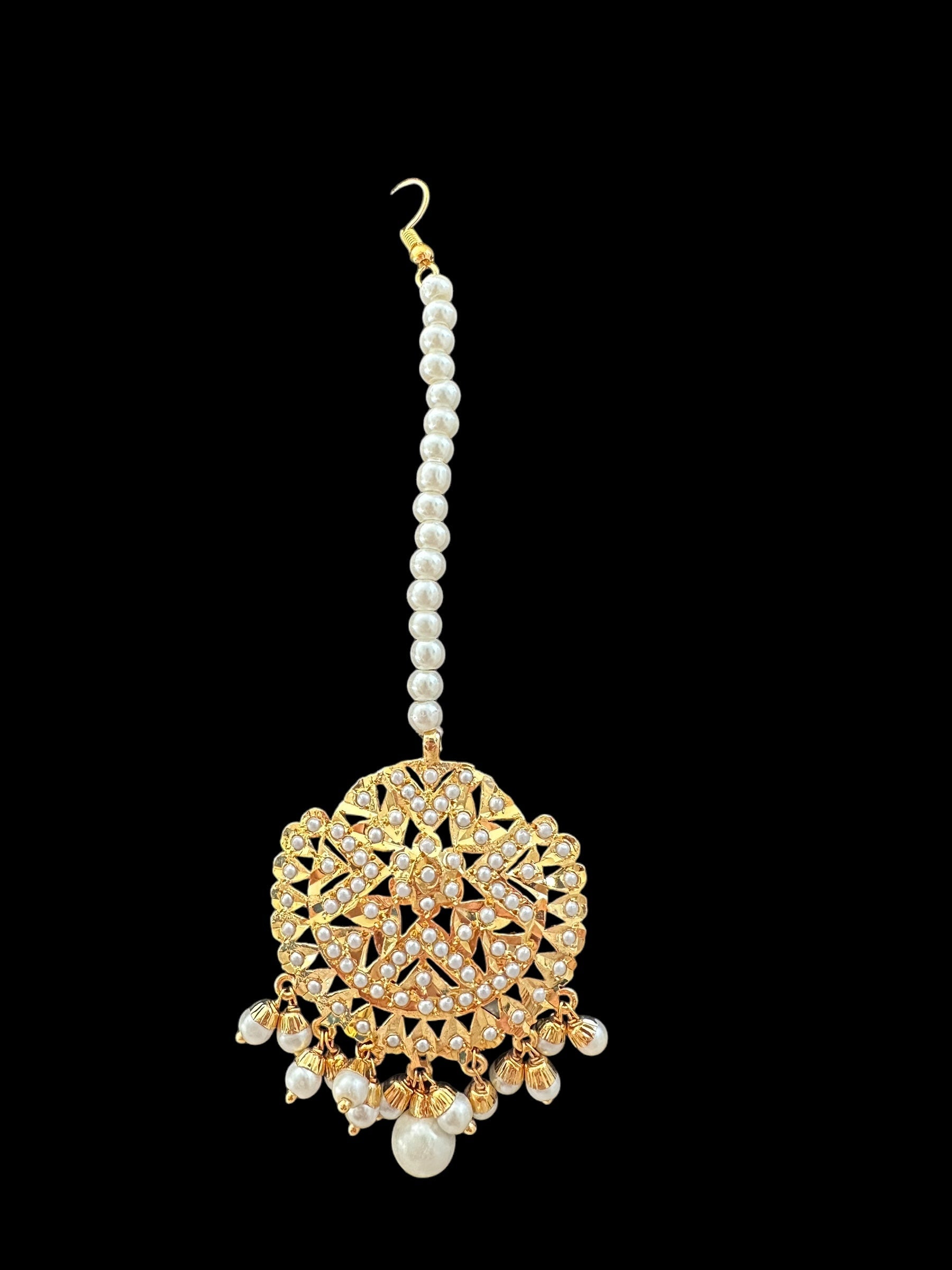 DLN85 Jia Punjabi rani haar in pearl  ( READY TO SHIP )
