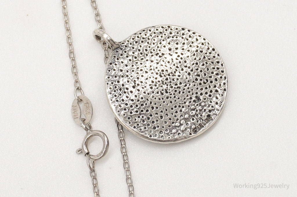 Vintage Om Symbol Sterling Silver Necklace