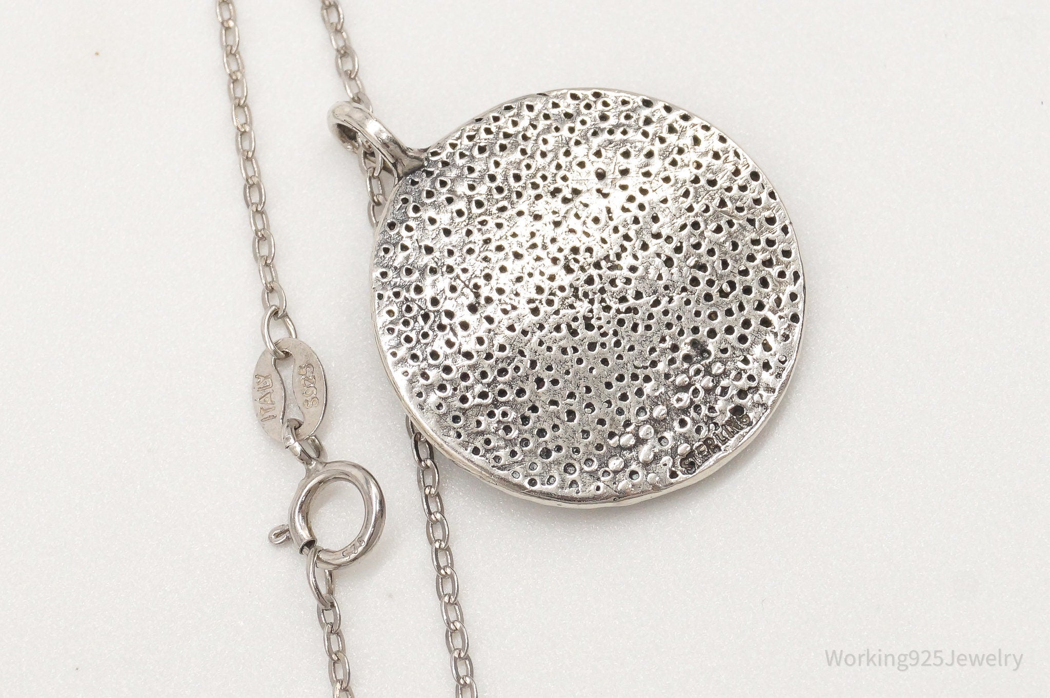 Vintage Om Symbol Sterling Silver Necklace