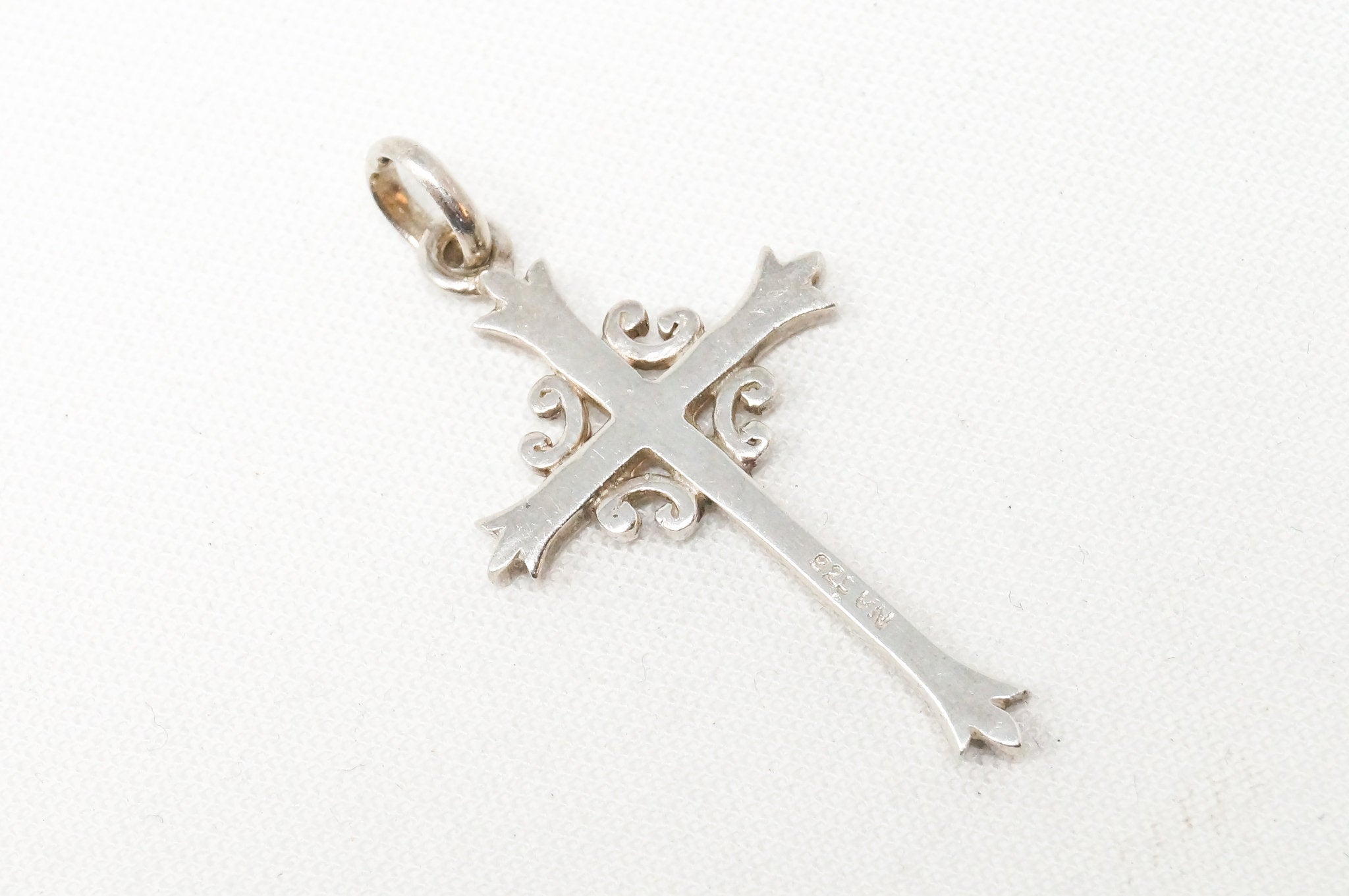 Vintage Cross Sterling Silver Necklace Pendant