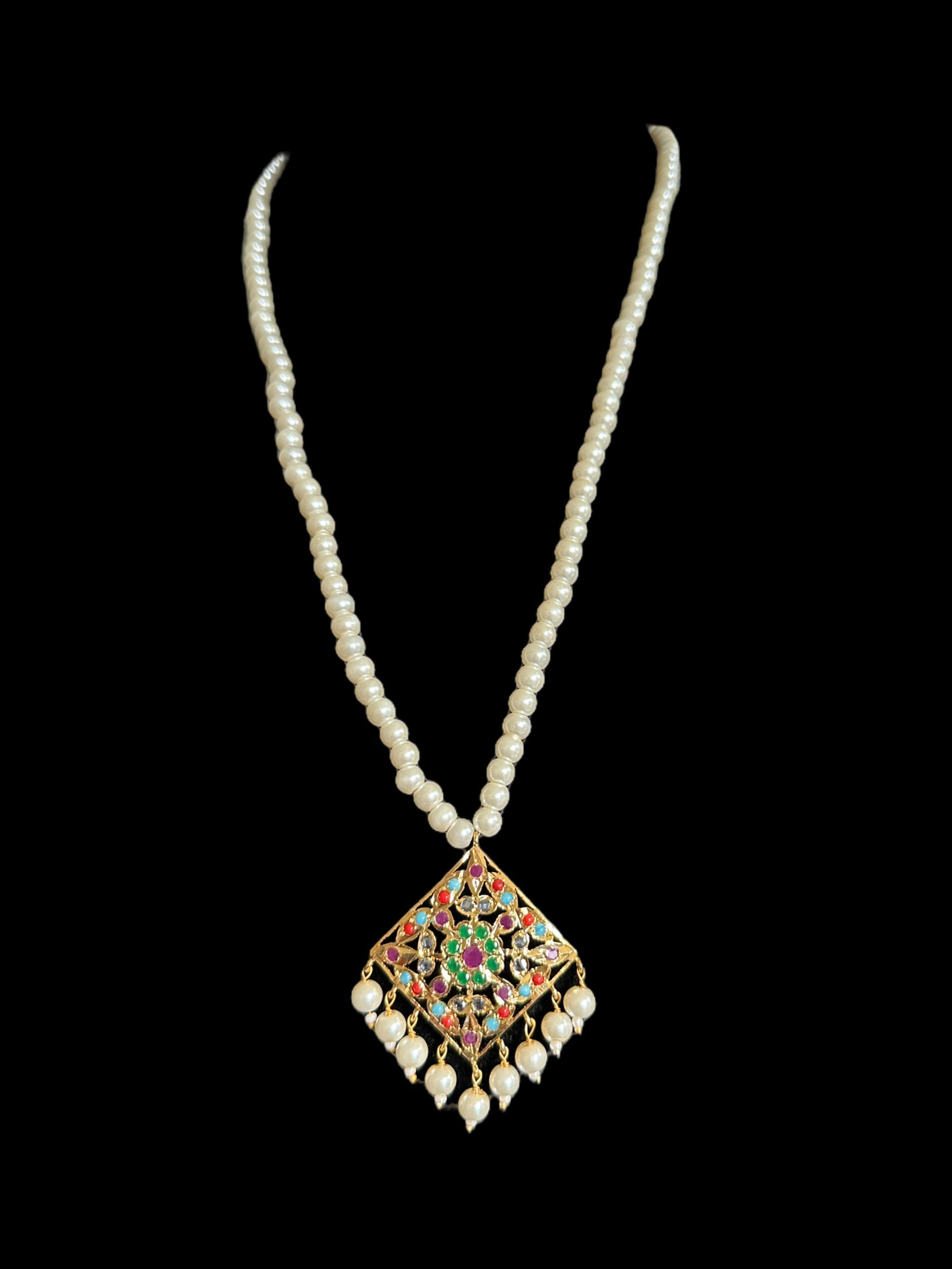 PS423 Aani pendant set (Navratan) (SHIPS IN 3 WEEKS )