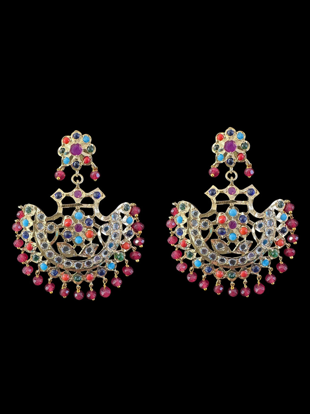 Saha navratan chandbali tika( READY TO SHIP )