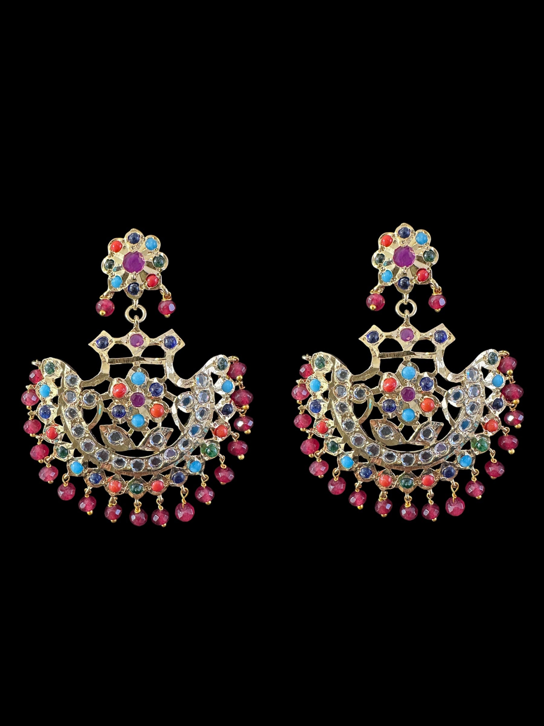 Saha navratan chandbali tika( READY TO SHIP )