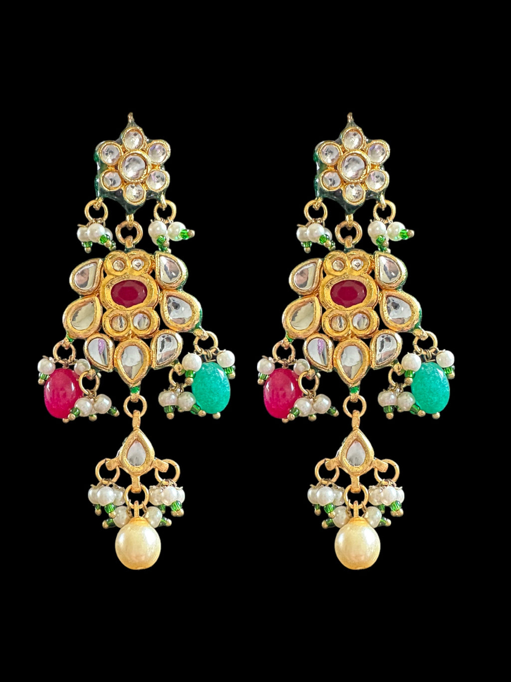 DNS69 Reva necklace set  - Navratan ( READY  TO SHIP )