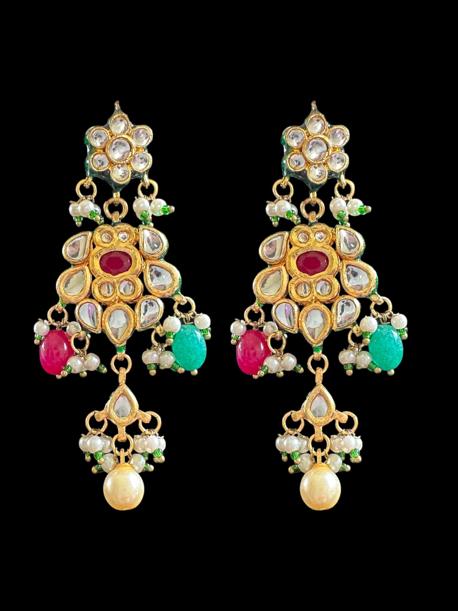 DNS69 Reva necklace set  - Navratan ( READY  TO SHIP )