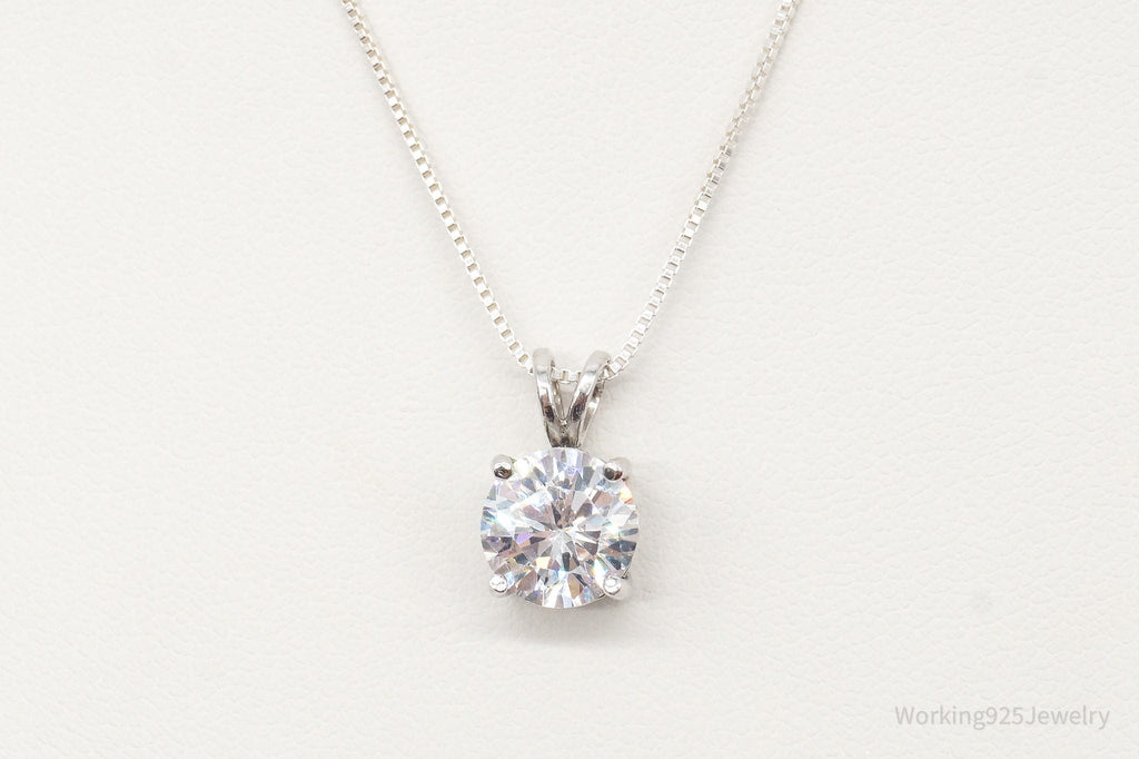 Vintage FAS Large Cubic Zirconia Sterling Silver Necklace