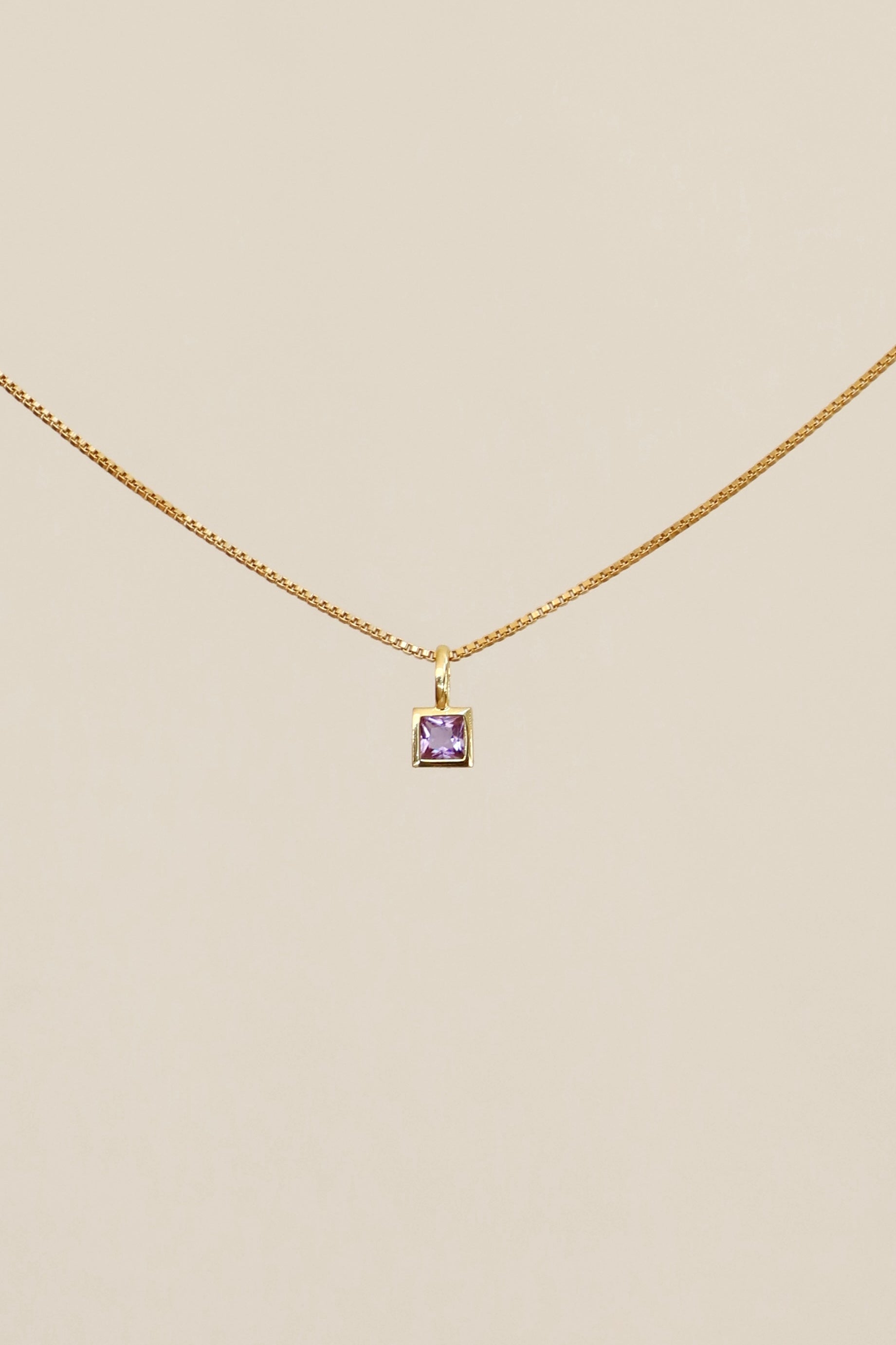 SQUARE BEZEL BIRTHSTONE CHARM