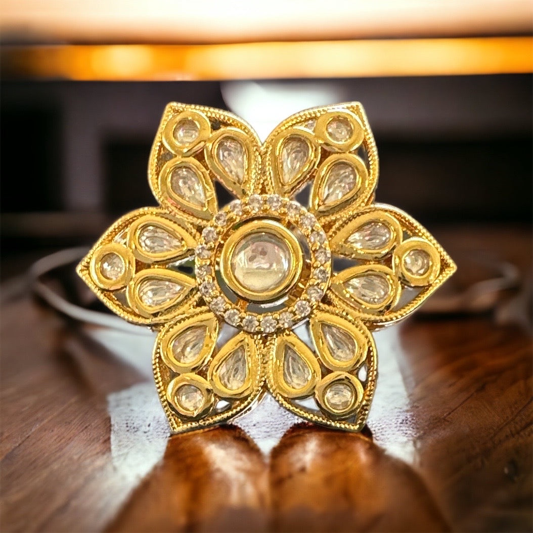 DJR91 Polki ring - clear ( READY TO SHIP)