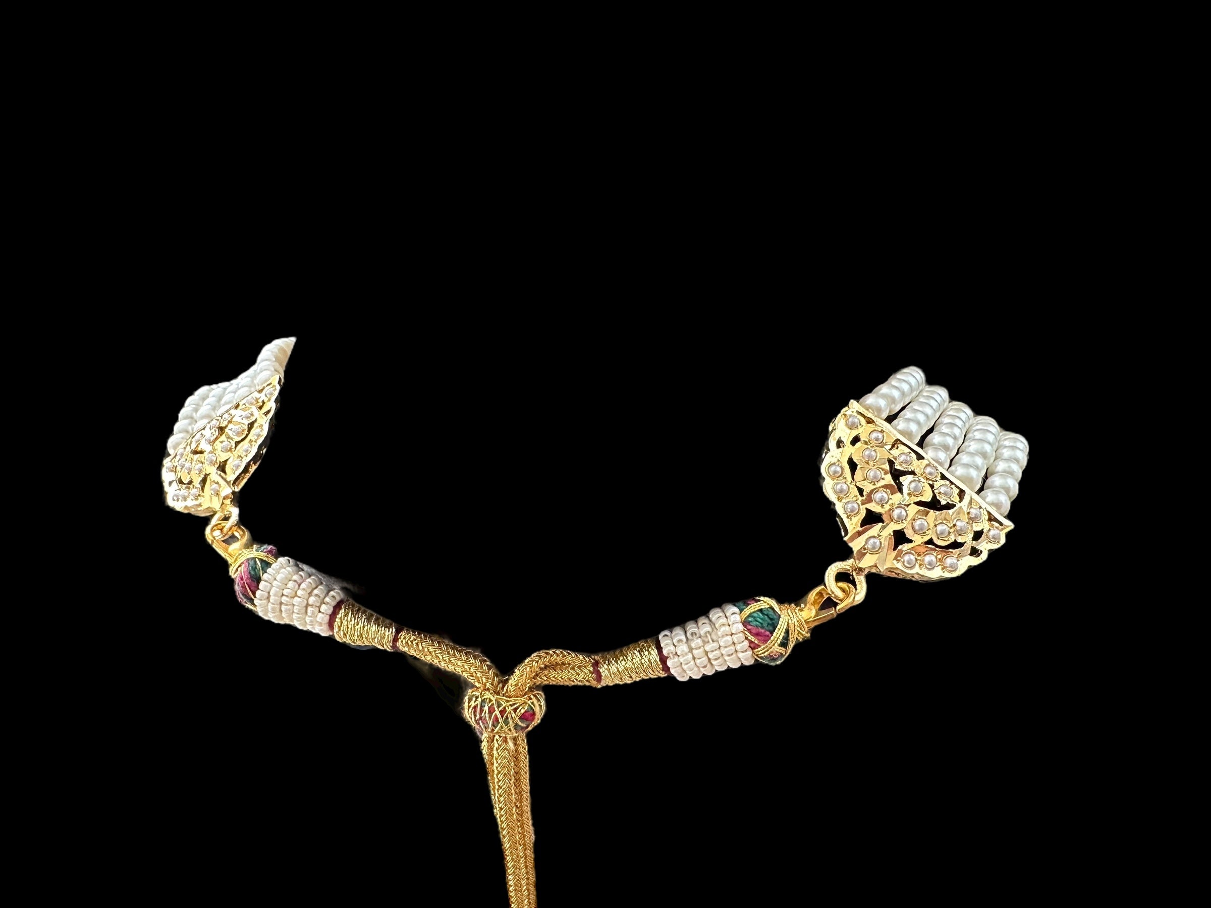 DLN85 Jia Punjabi rani haar in pearl  ( READY TO SHIP )