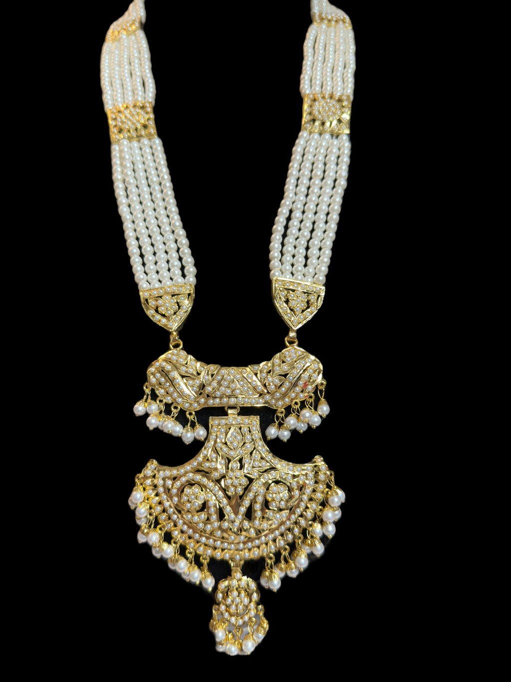 DLN90 jadau rani haar in pearls  ( READY TO SHIP )