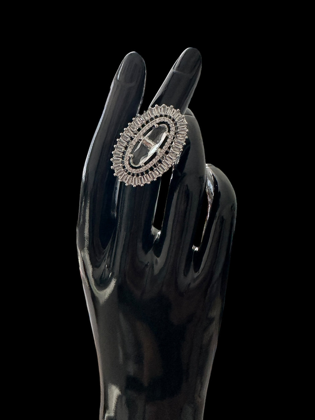 DJR139 Cz silver plated  ring ( READY TO SHIP)