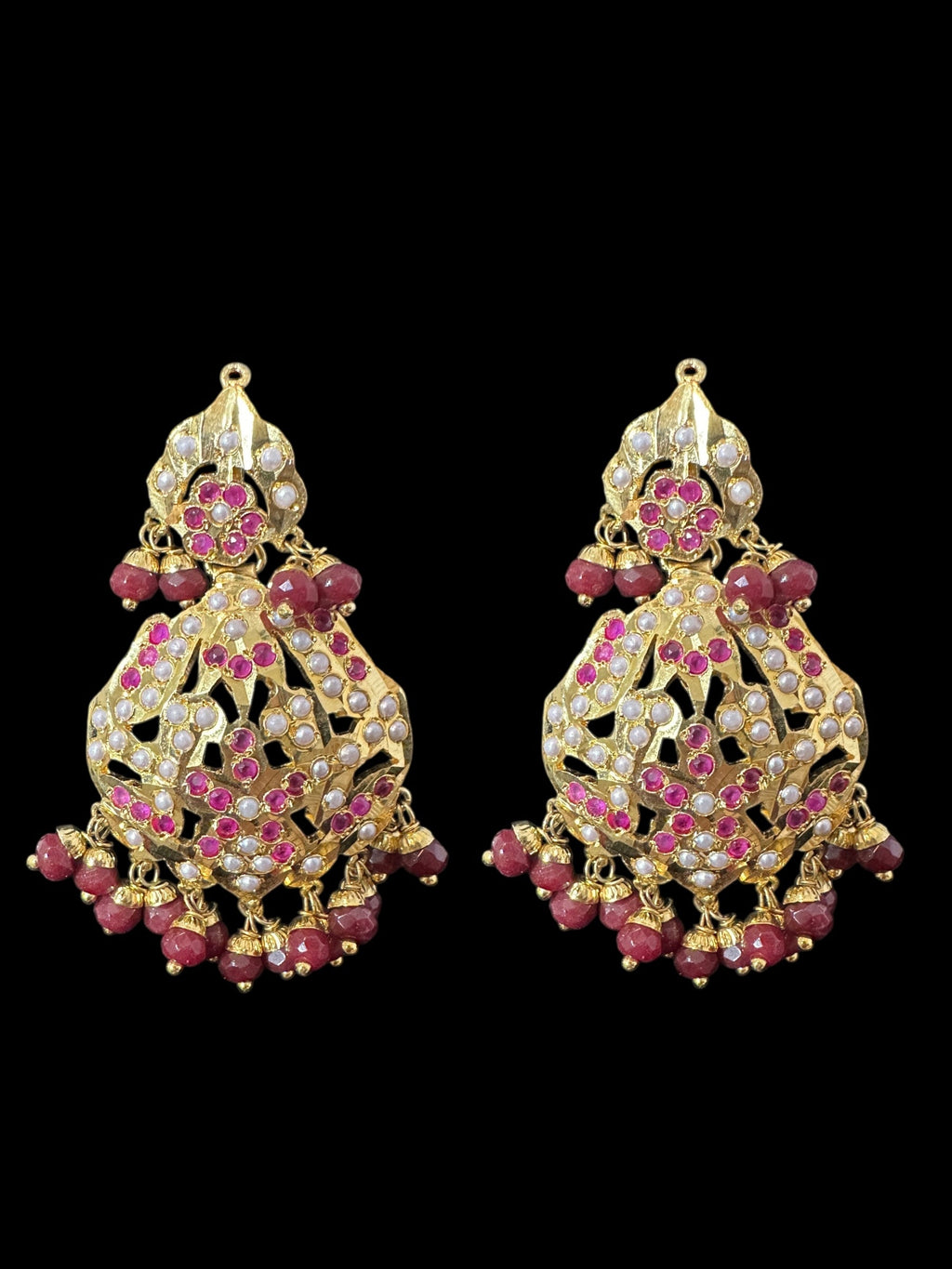 C567 Mehera bridal choker set in ruby pearl combination ( READY TO SHIP )