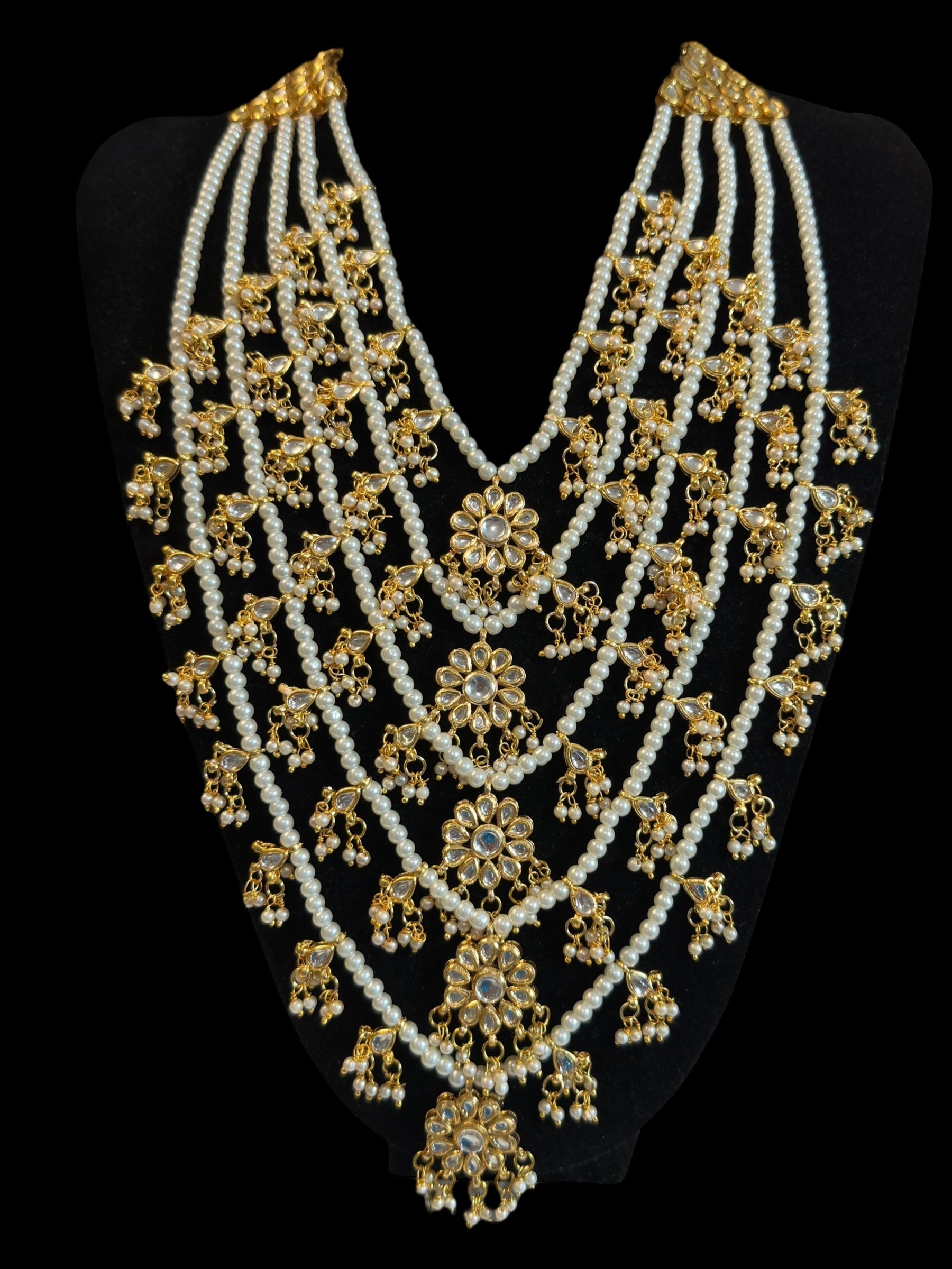 SAT110 ANSA 5 layer satlada in kundan and pearls ( READY TO SHIP )