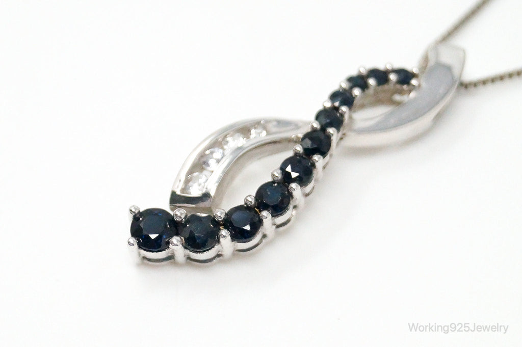 Designer Alwand Vahan Sapphire Cubic Zirconia Sterling Silver Necklace