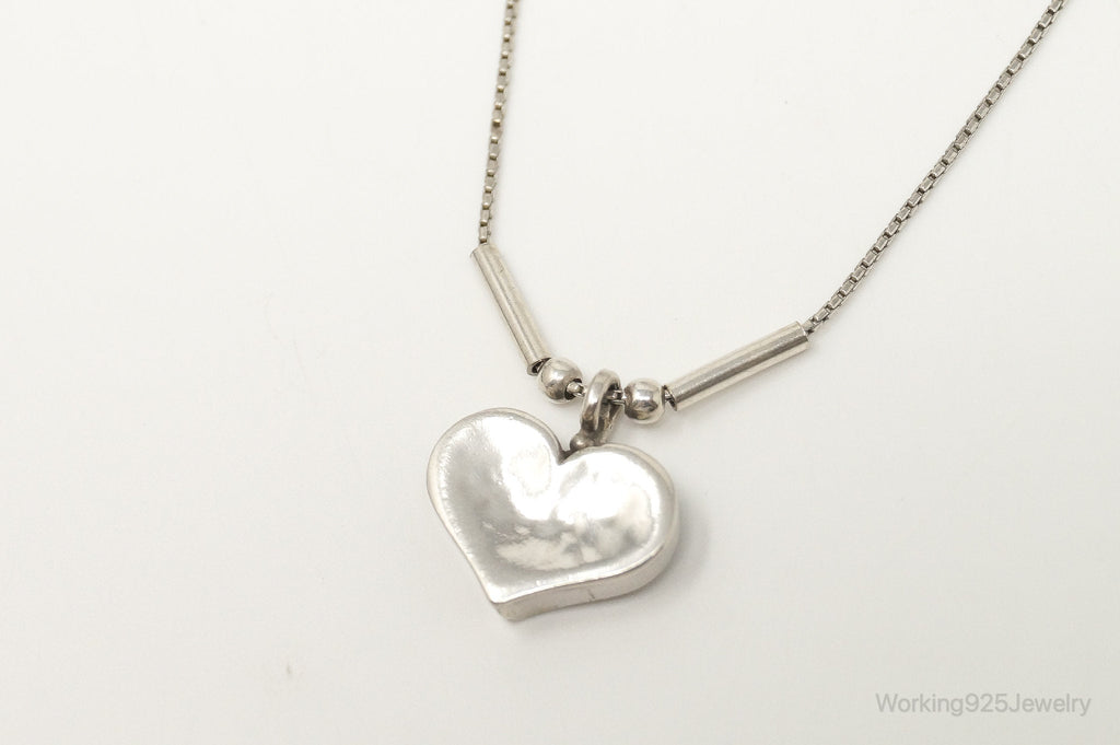 Vintage Designer Shablool Didae Heart Sterling Silver Necklace