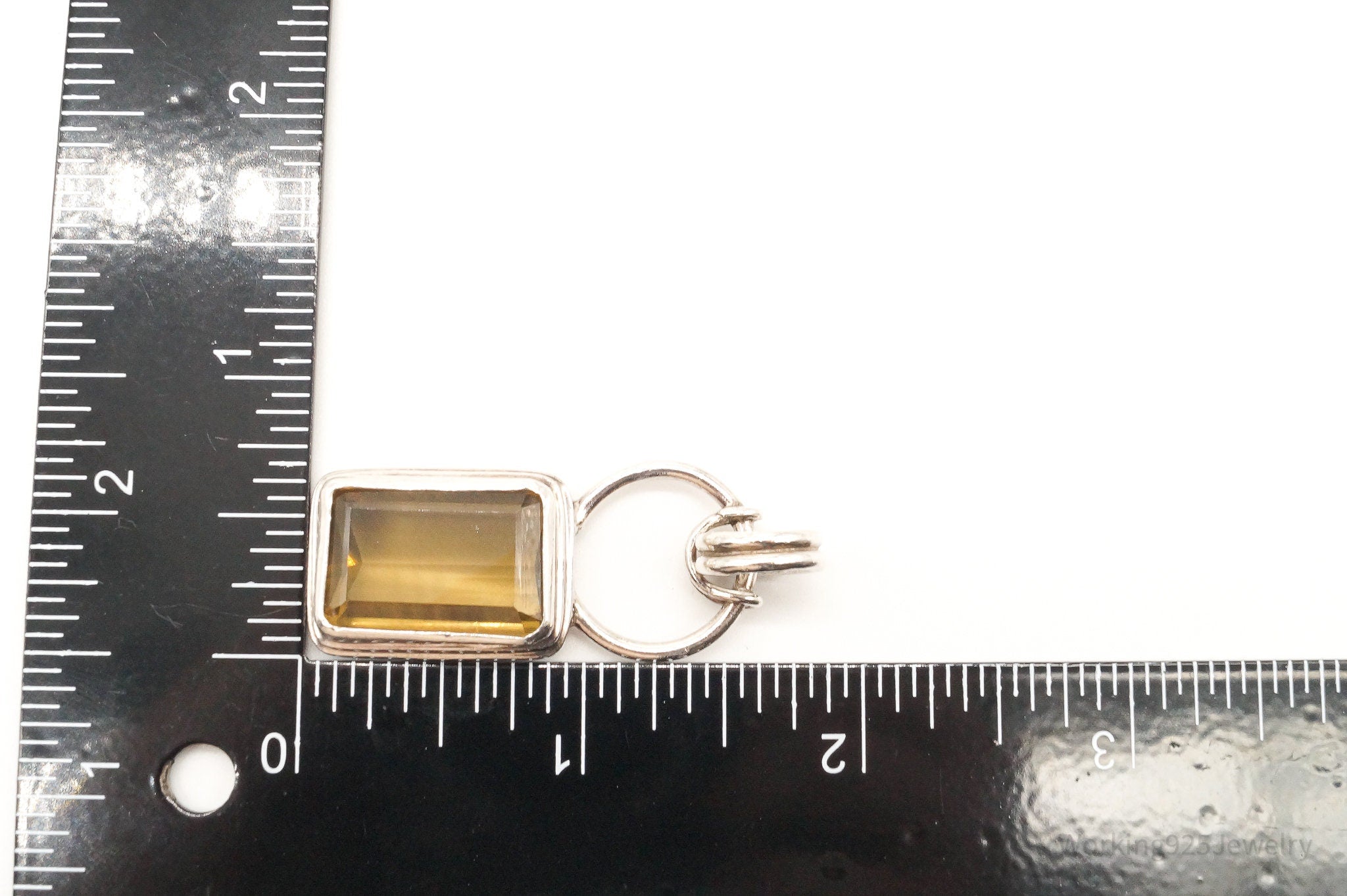 Vintage Large Smoky Topaz Sterling Silver Pendant