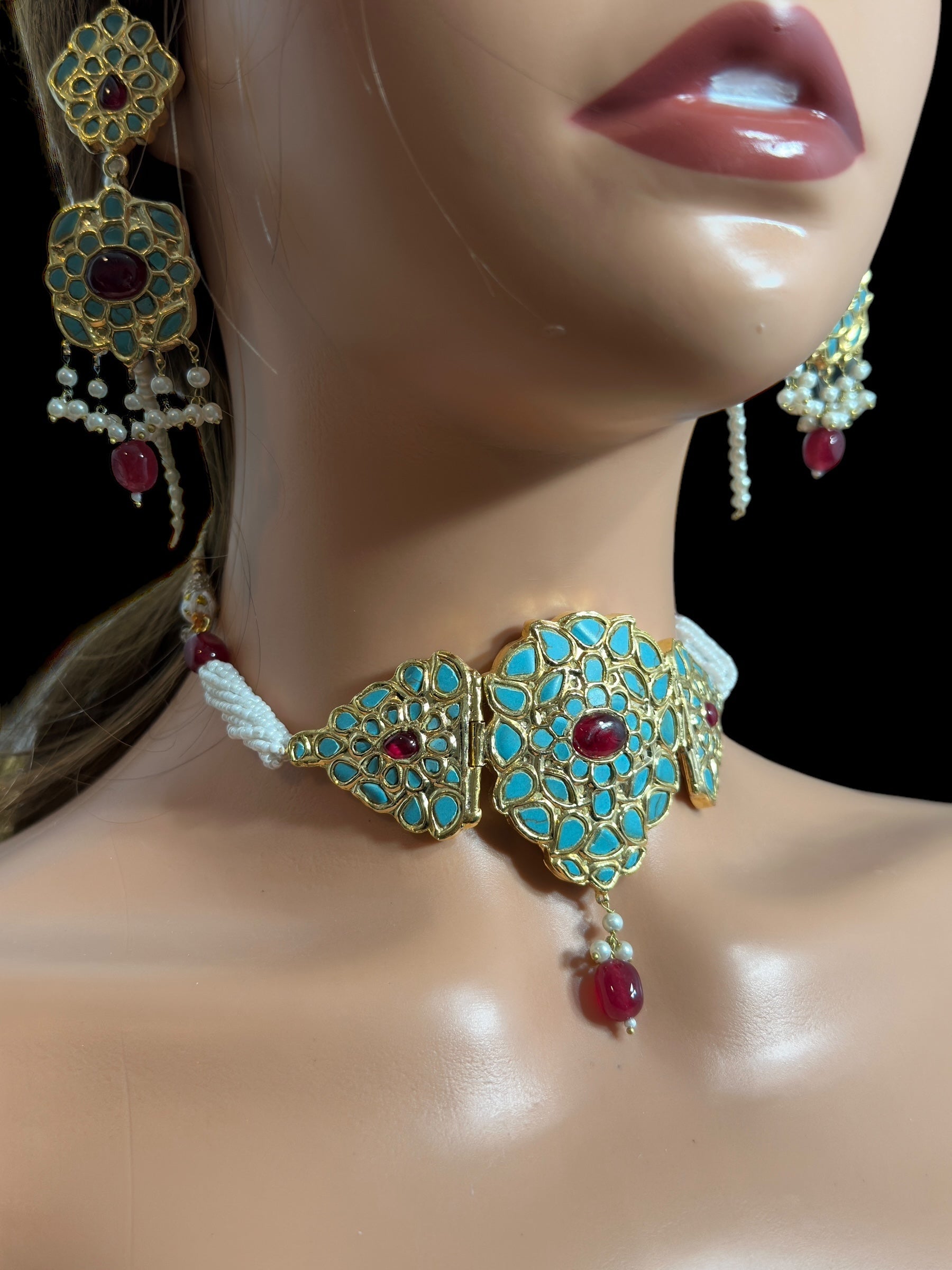 C561 Turquoise ruby choker ( READY TO SHIP )