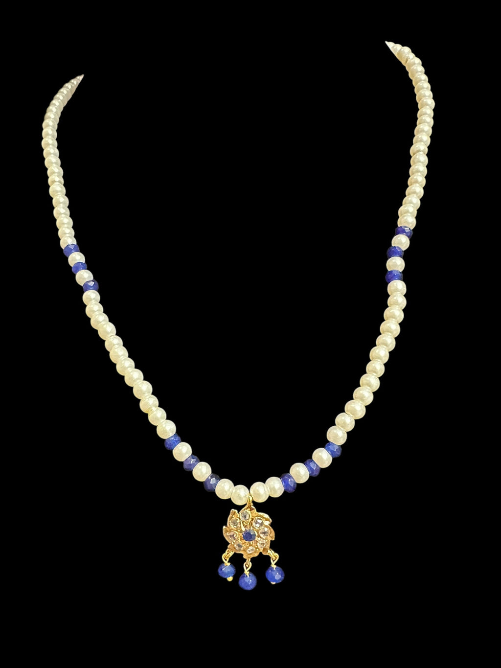 PS499 Sara pendant and earrings set -blue  ( READY TO SHIP )