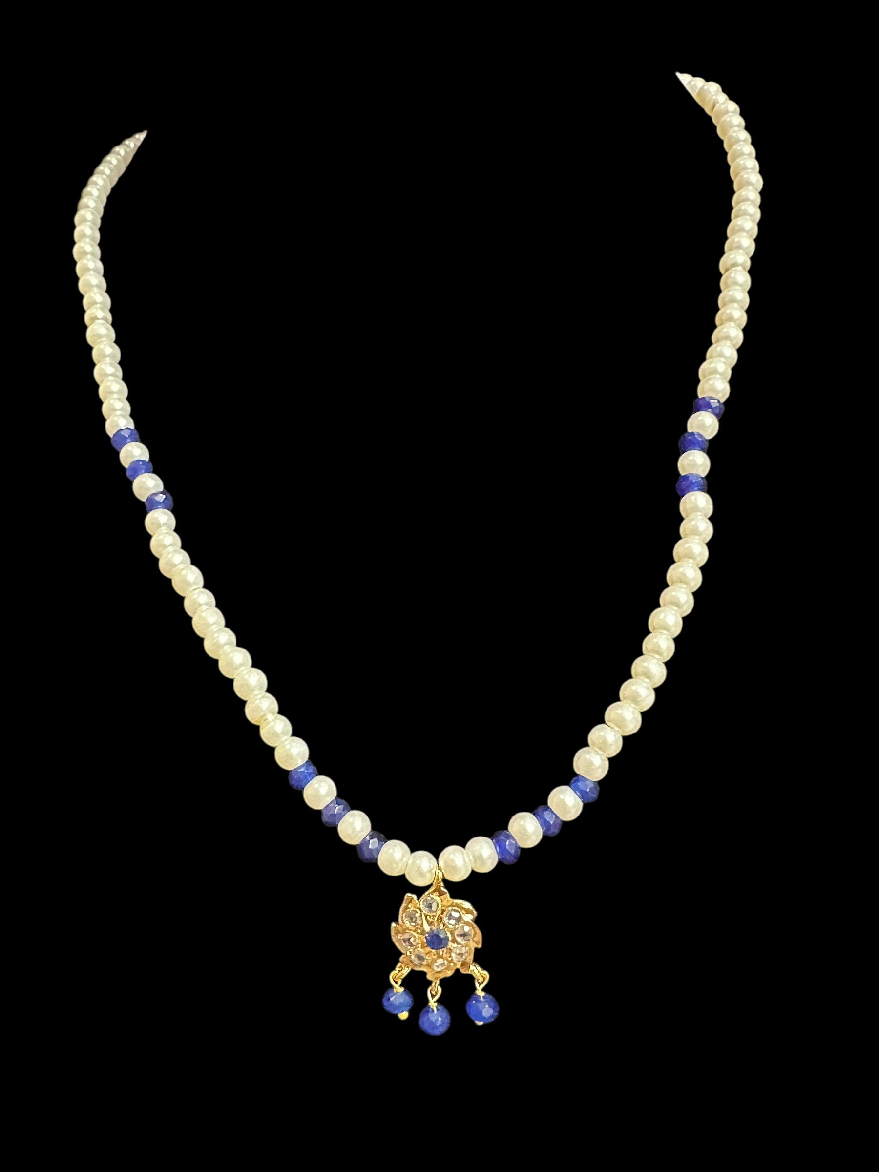 PS499 Sara pendant and earrings set -blue  ( READY TO SHIP )