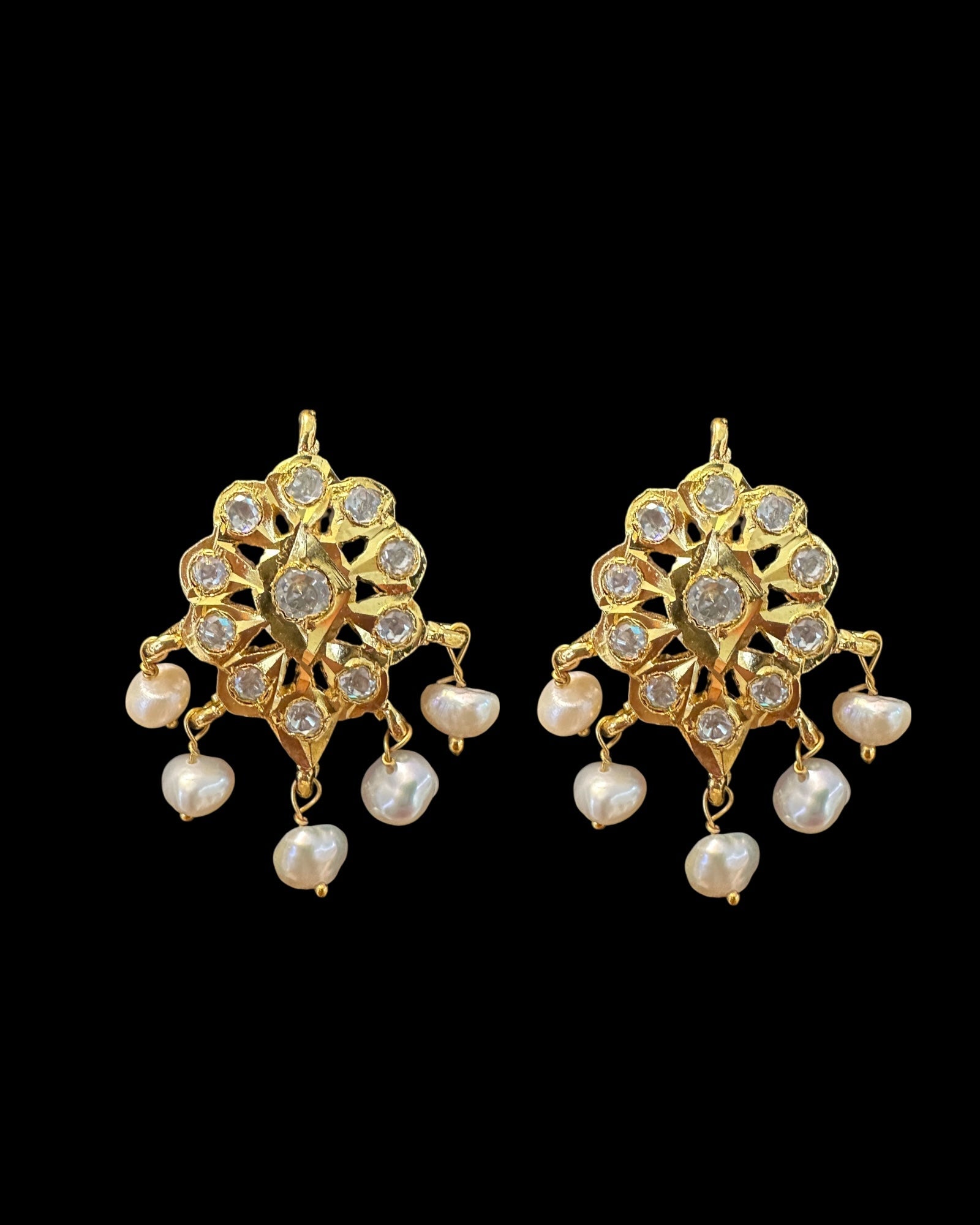 DLN1131 Moissanite Polki  Rani haar with pearls ( READY TO SHIP )