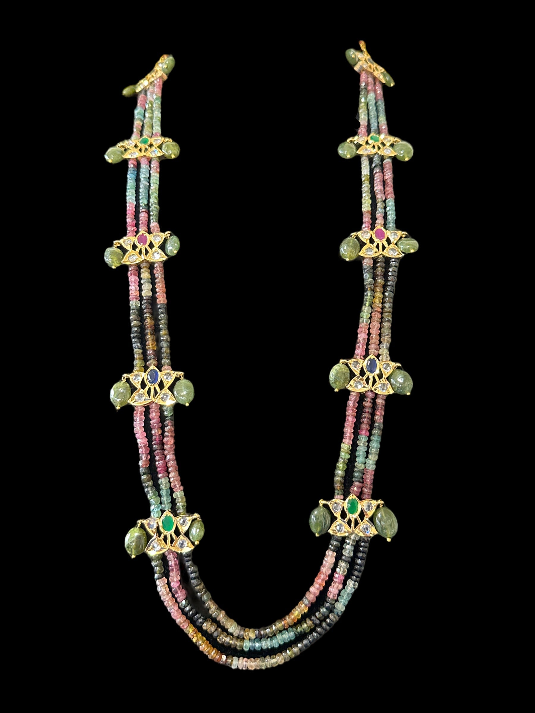 DLN52 Raina tourmaline necklace with earrings (SHIPS IN 2 WEEKS  )