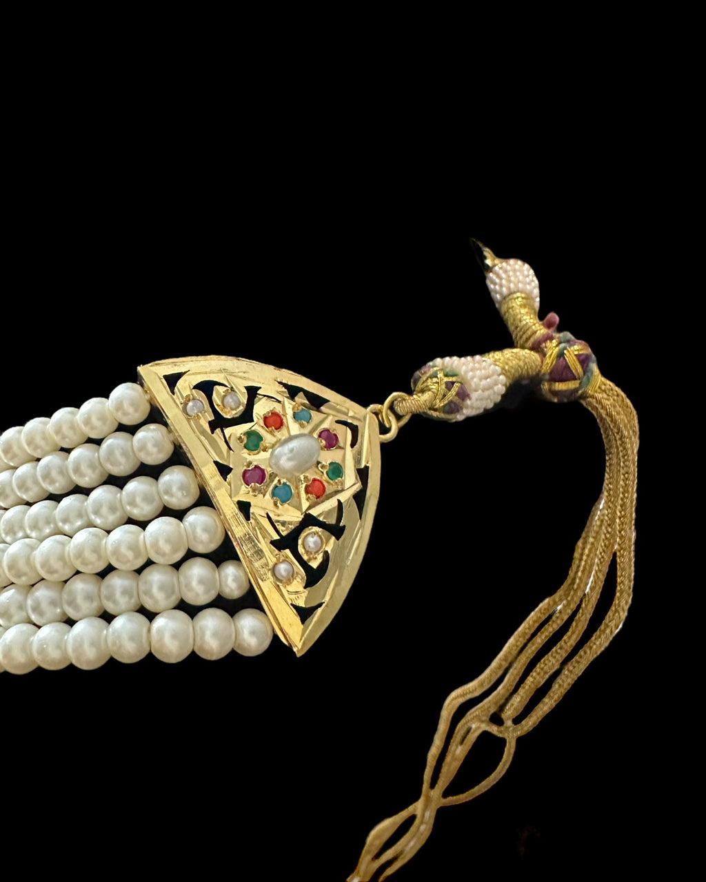 BR320 navratan jadau bridal set in shell pearls ( READY  TO SHIP)