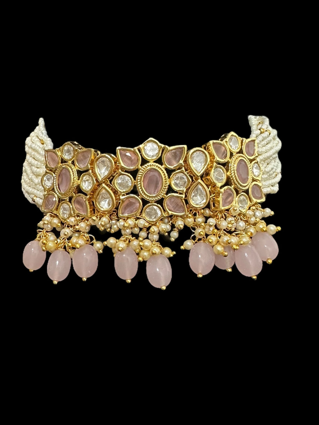 C312 Meera polki  choker - pink ( READY TO SHIP )