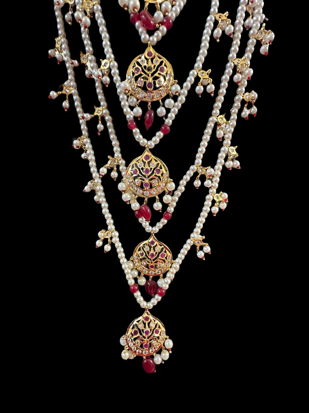 SAT87 Asmara Hyderabadi bridal satlada - ruby   ( READY TO SHIP)
