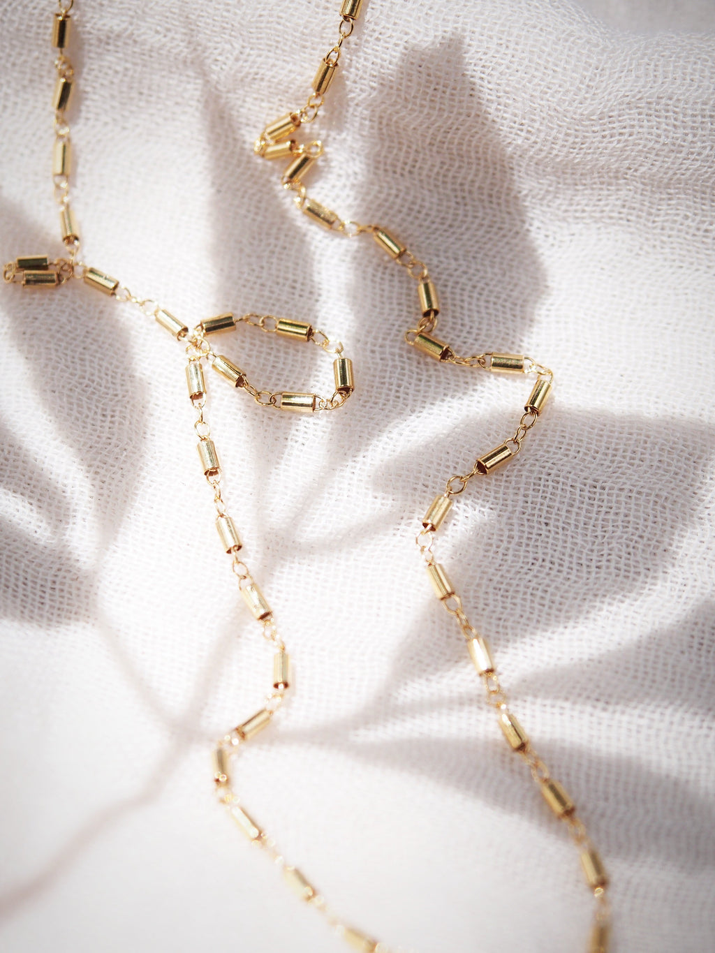 Gold Textured Bar Chain Necklace - Keli'i