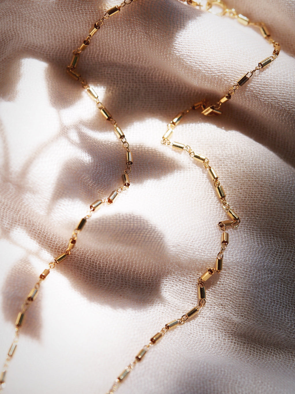 Gold Textured Bar Chain Necklace - Keli'i