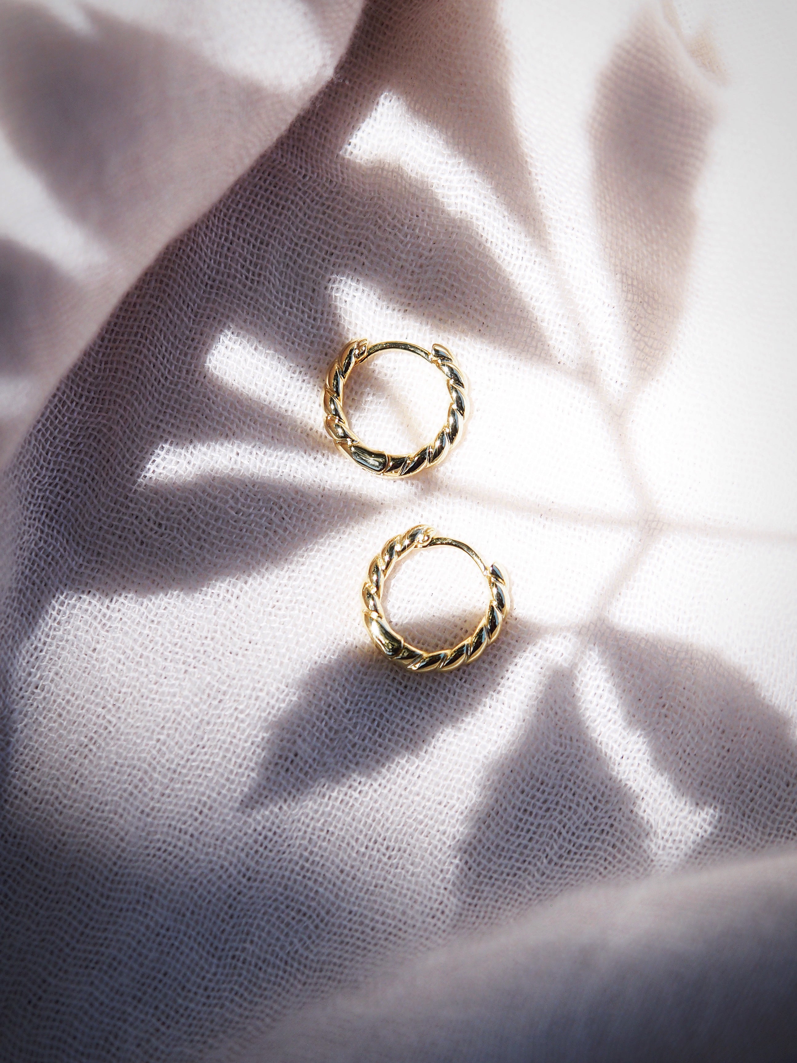 Twisted Small Hoop Earrings - Olina