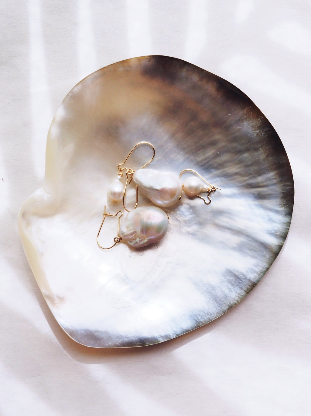 Gold Flameball Pearl Drop Earrings - Kiele