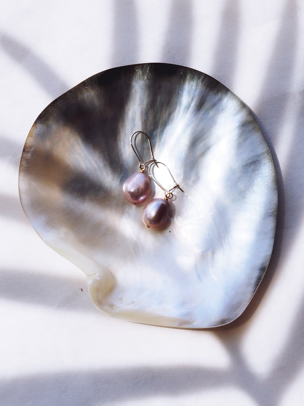 Pink Freshwater Pearl Gold Drop Earrings - Akala