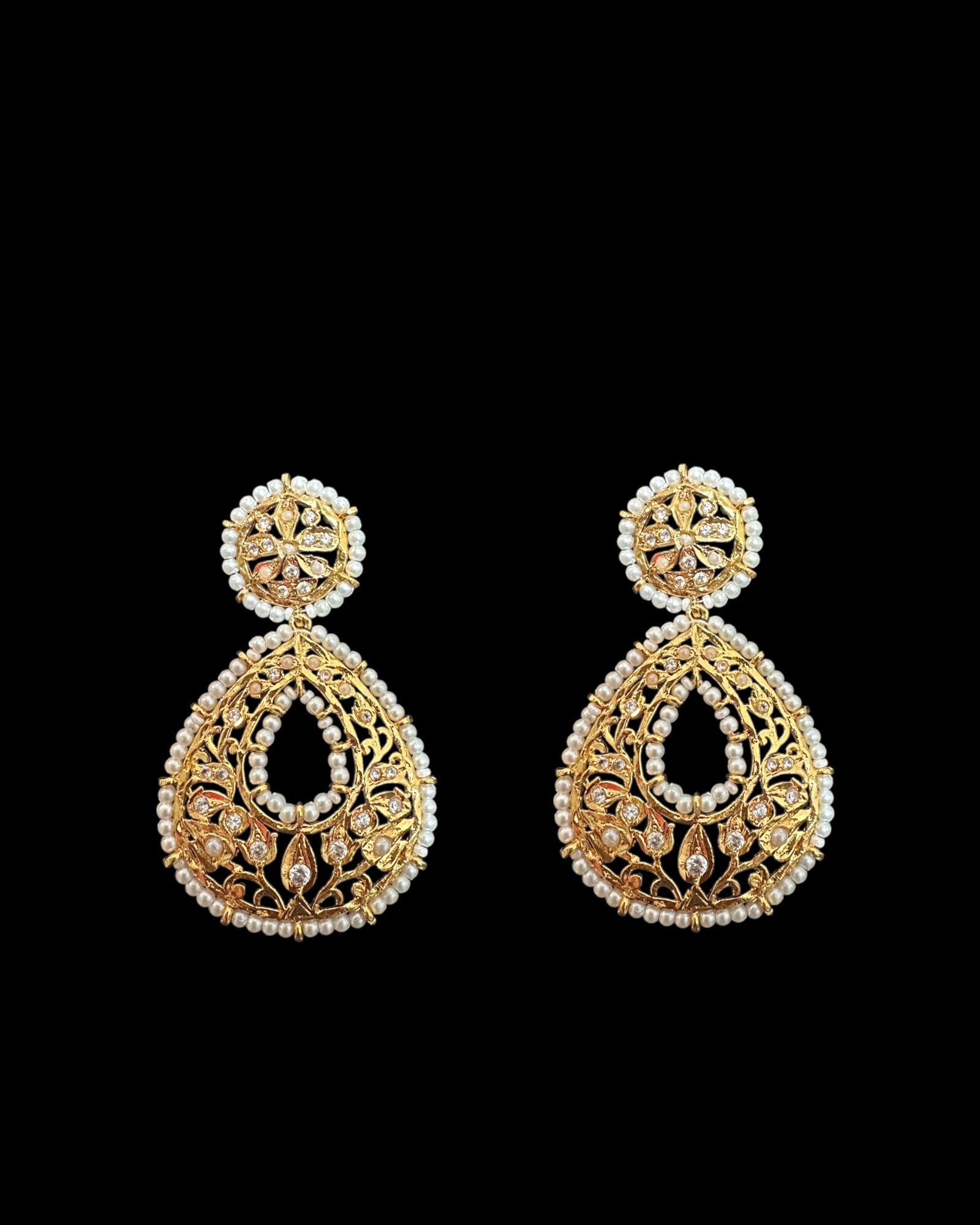DER738 Gold plated  chandbali earrings ( READY TO SHIP )